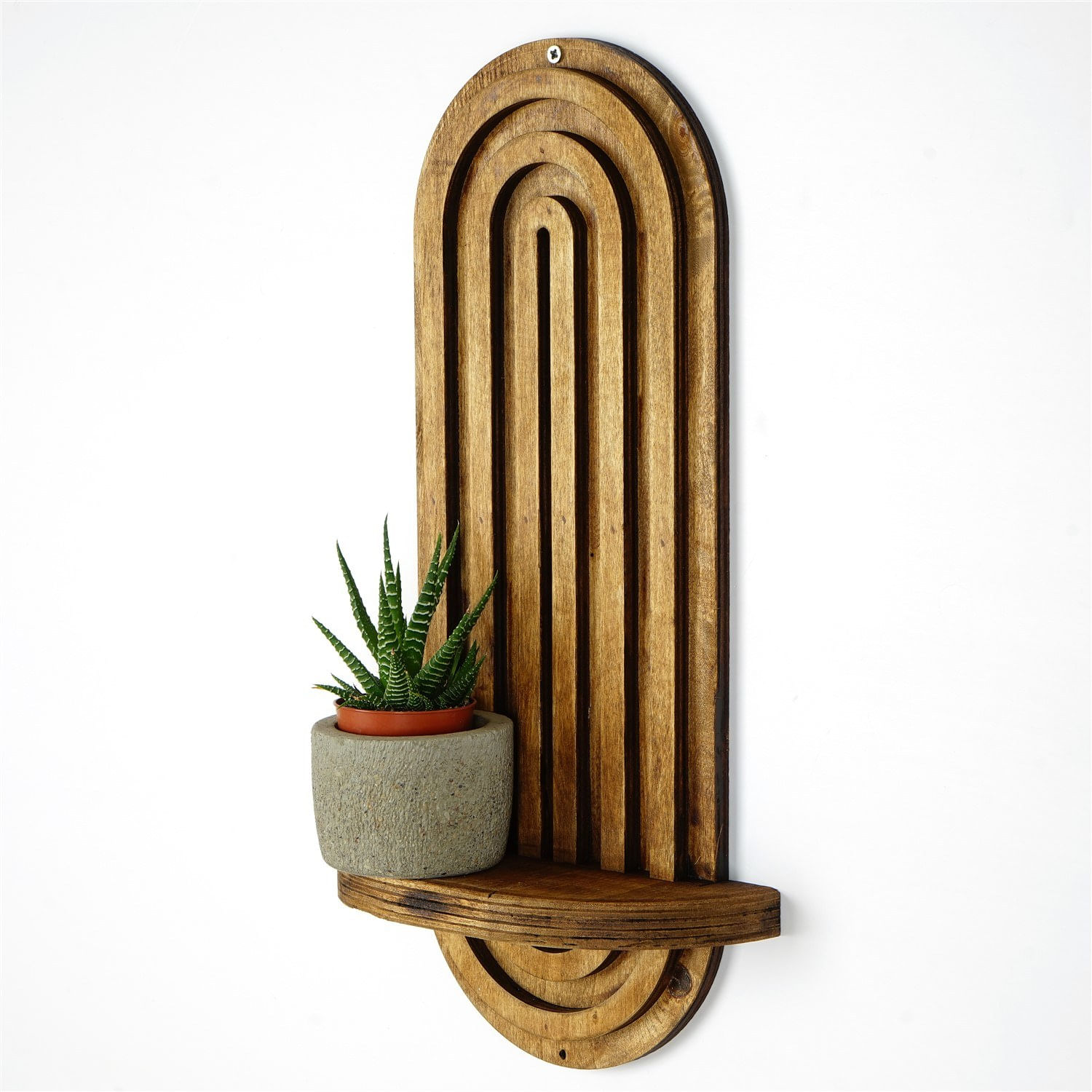 Raft de perete, Hanah Home, placaj, nuc, 40x20x9 cm, 792EVL9070 — imaginea 5