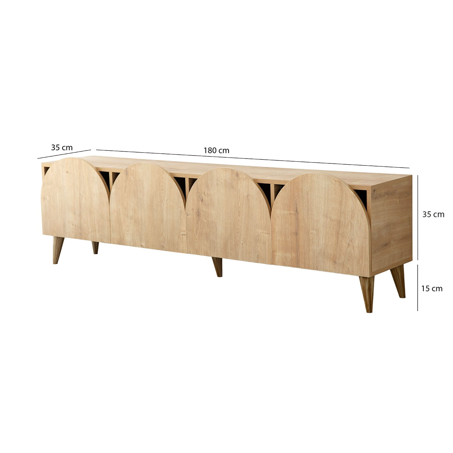 Comoda tv, Hanah Home, pal melaminat, stejar, 180x50x35 cm, 552NOS2432 — imaginea 2