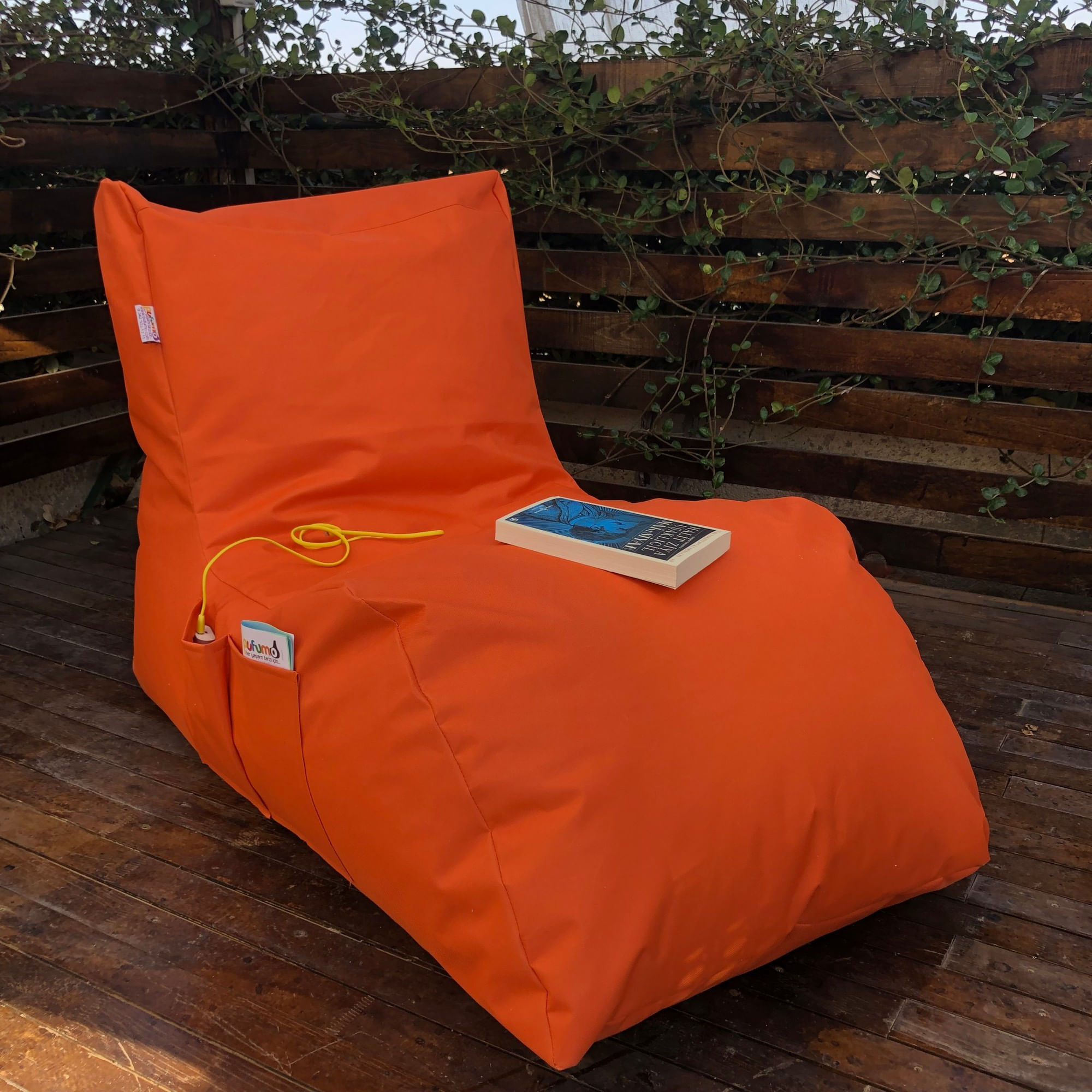 Fotoliu tip bean bag, Atelier Del Sofa, 100% poliester, portocaliu, 60x75x110 cm — imaginea 2