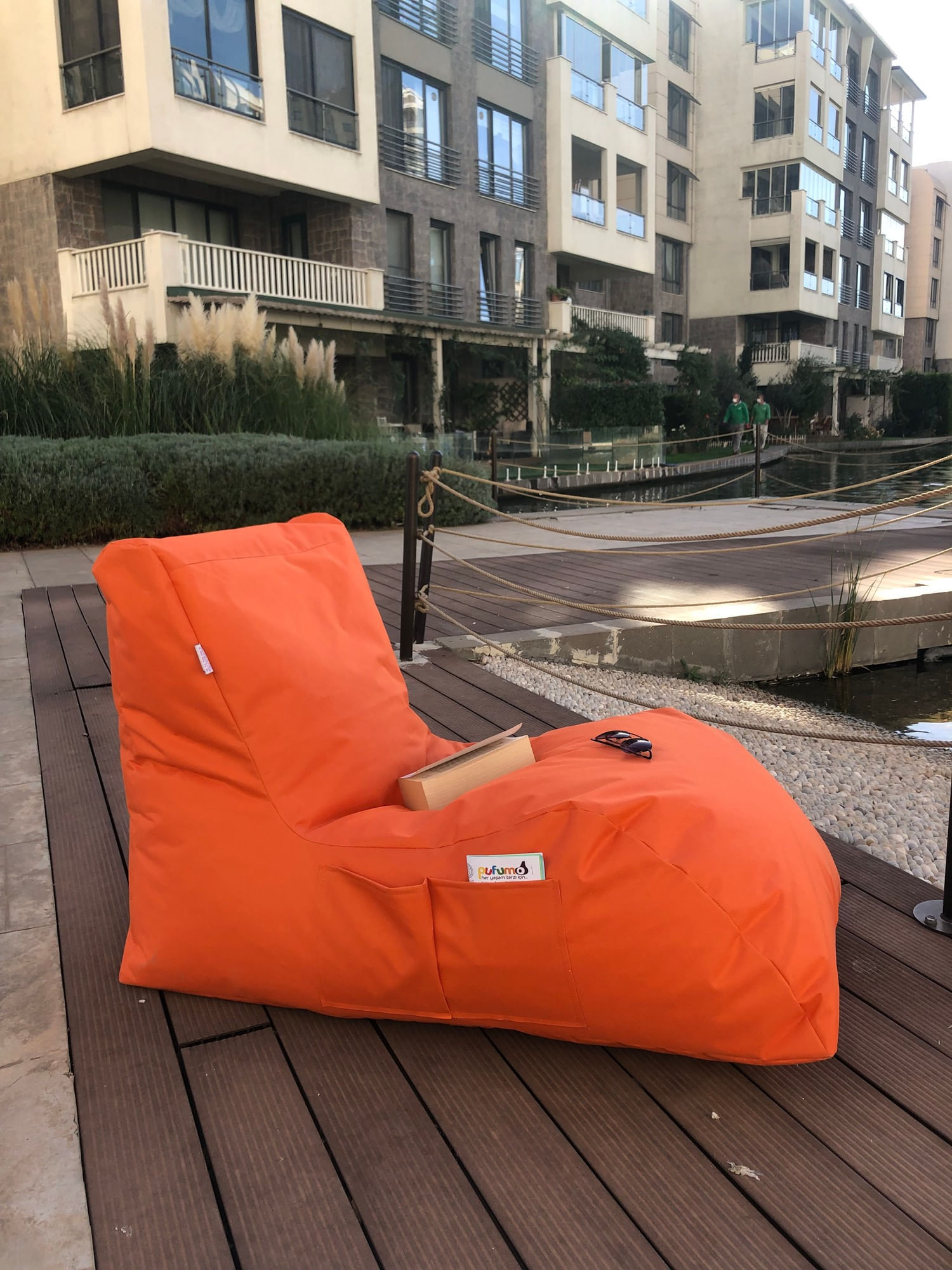 Fotoliu tip bean bag, Atelier Del Sofa, 100% poliester, portocaliu, 60x75x110 cm — imaginea 3