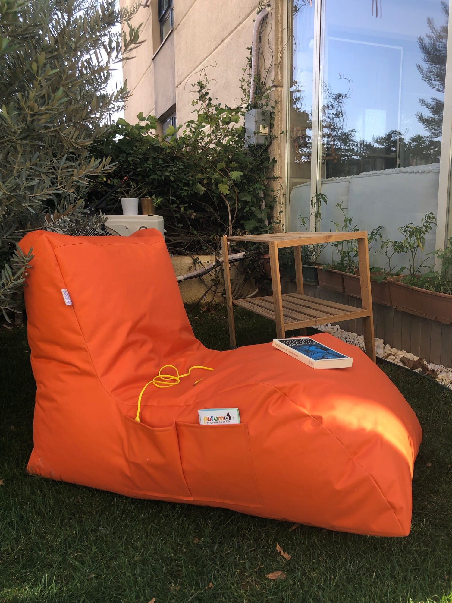 Fotoliu tip bean bag, Atelier Del Sofa, 100% poliester, portocaliu, 60x75x110 cm — imaginea 4