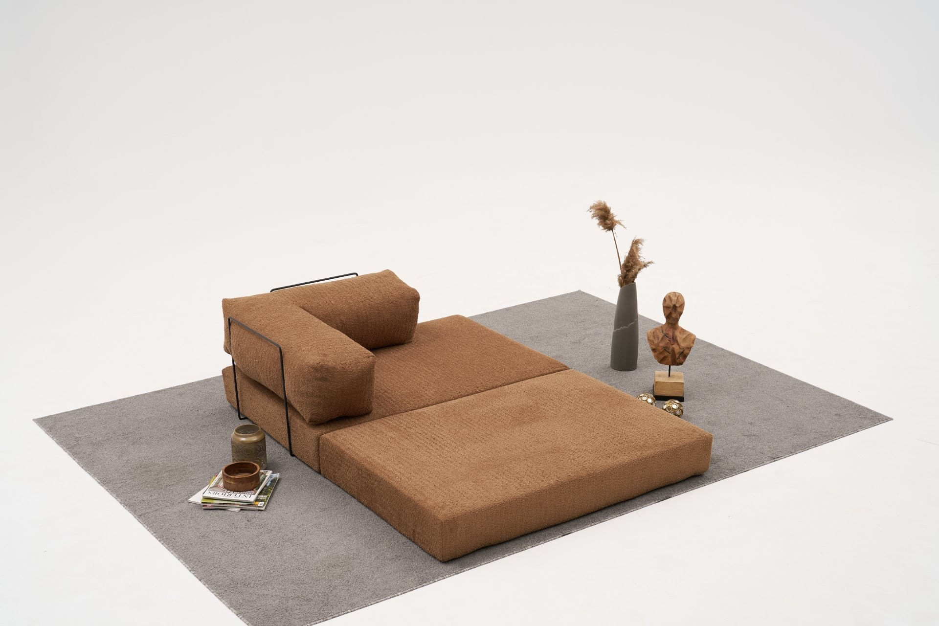 Canapea 2 locuri, Atelier Del Sofa, tesatura chenille, maro, 140x95x75 cm — imaginea 3