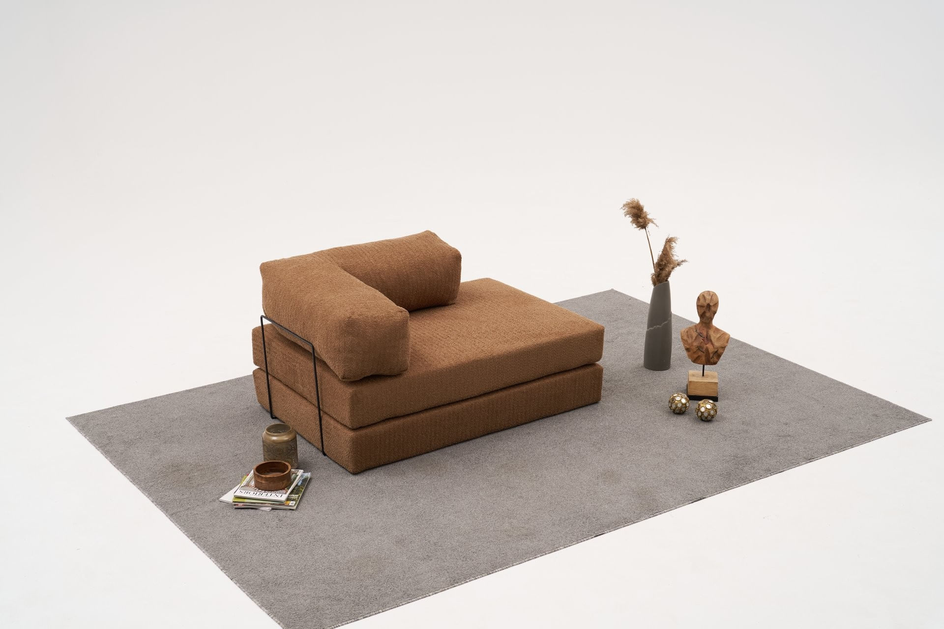 Canapea 2 locuri, Atelier Del Sofa, tesatura chenille, maro, 140x95x75 cm — imaginea 6