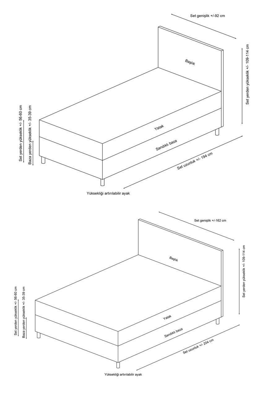 Somiera pat dublu, Hanah Home, panou aglomerat melaminat, gri deschis, 140x200 cm — imaginea 3