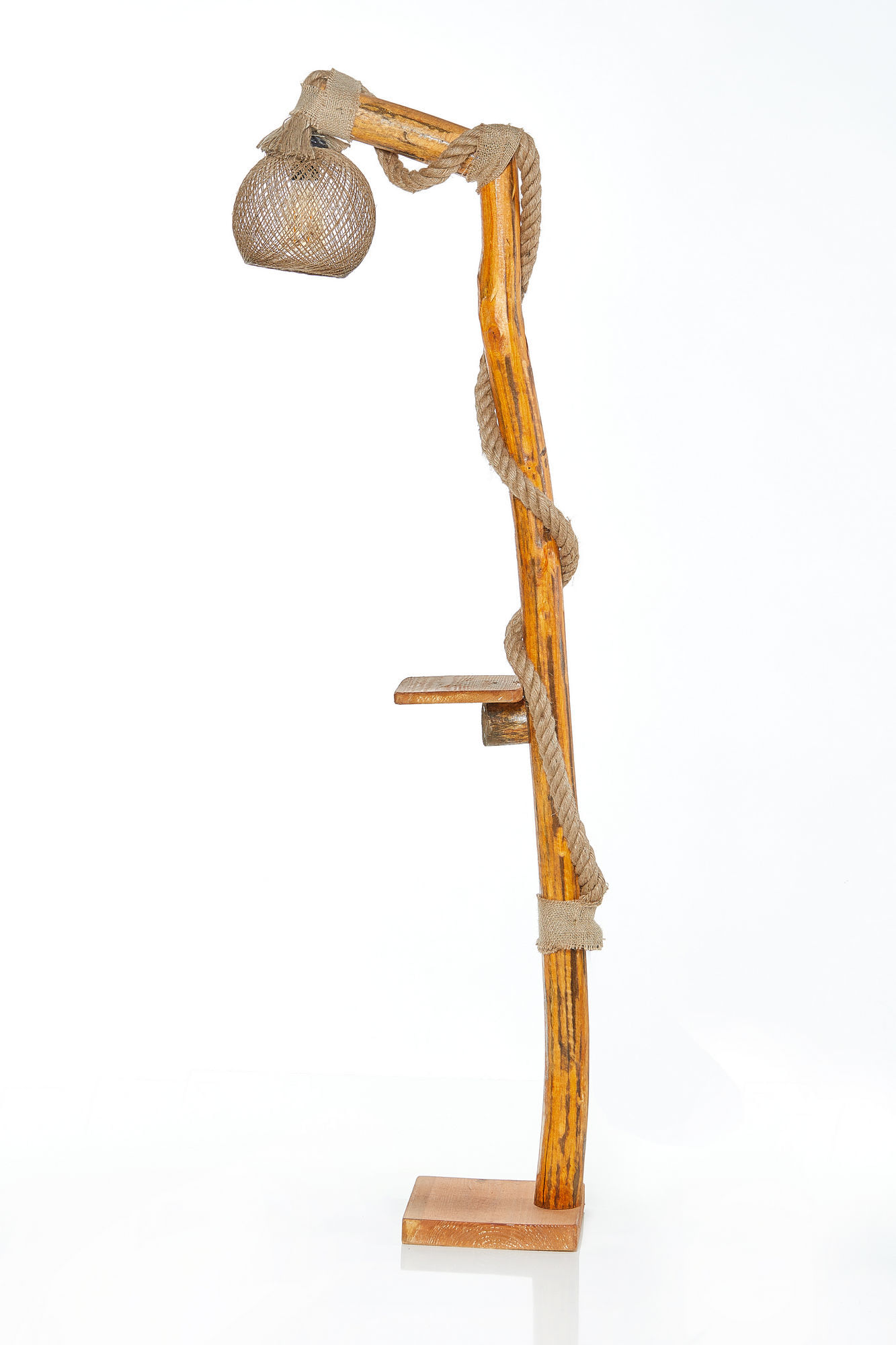 Lampadar, Opviq, lemn, iuta, natural, 140 cm