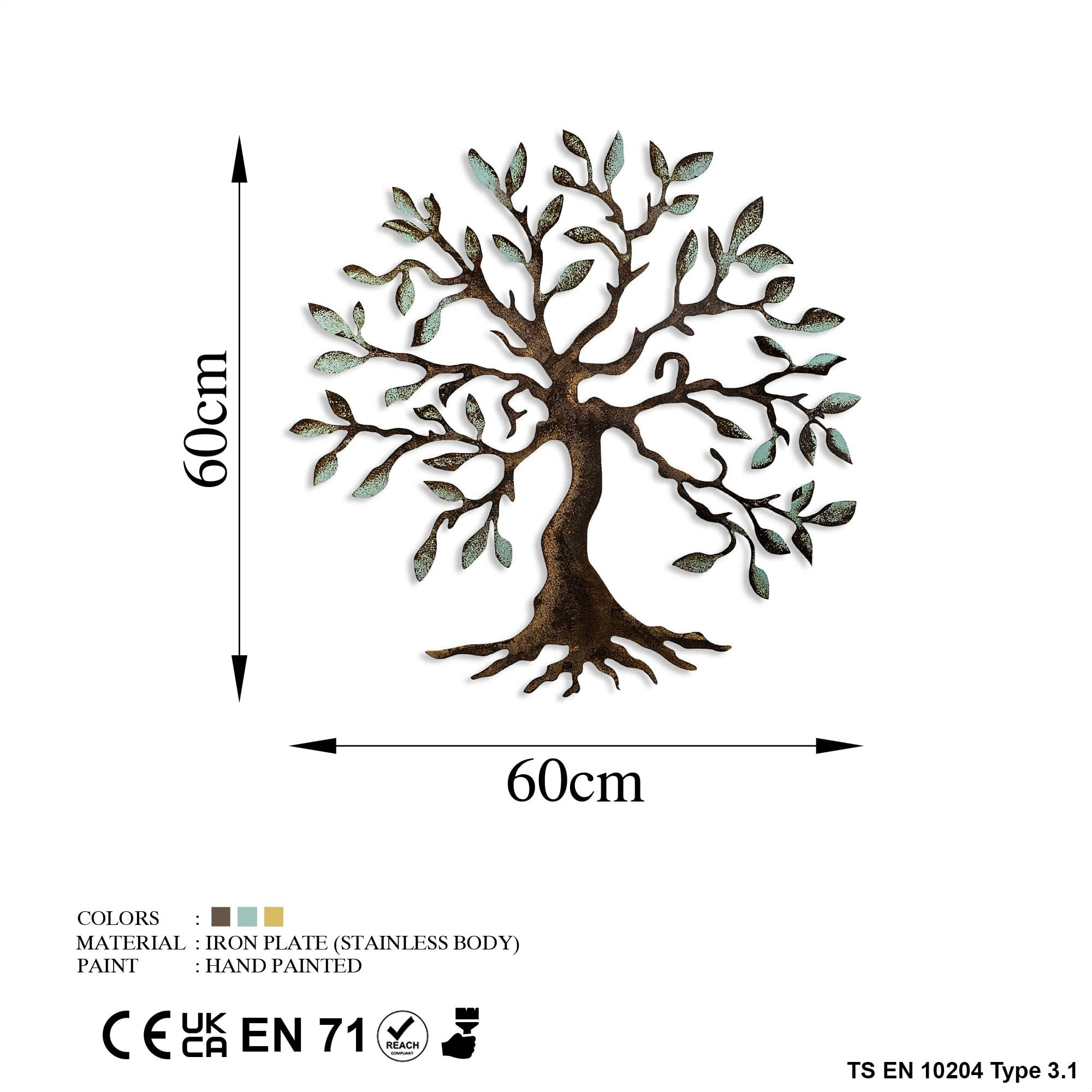 Accesoriu decorativ de perete, Wallxpert, metal, multicolor, 60x60 cm, 891TNL2427