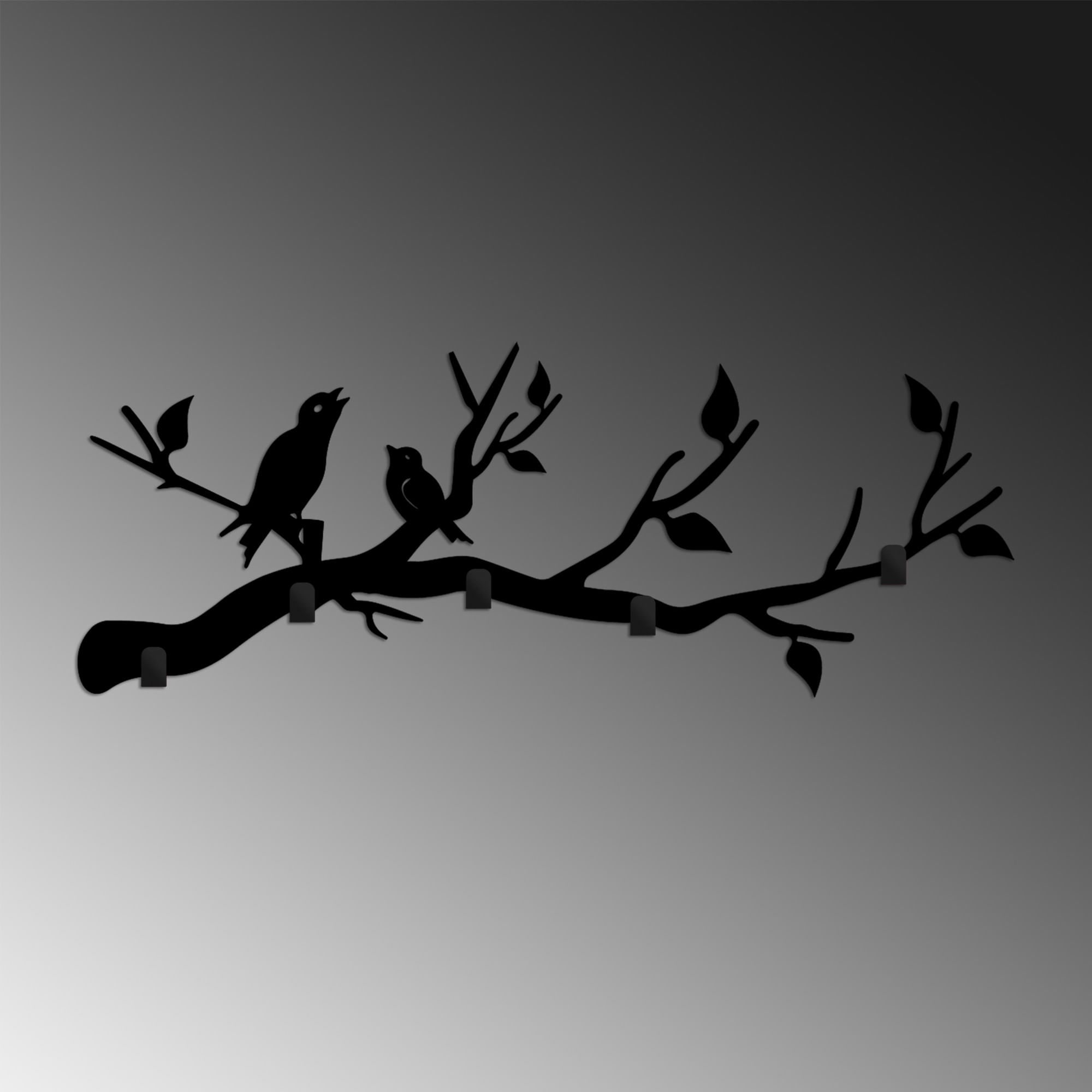 Cuiere de perete, Wallxpert, metal, negru, 67x27x2 cm — imaginea 2