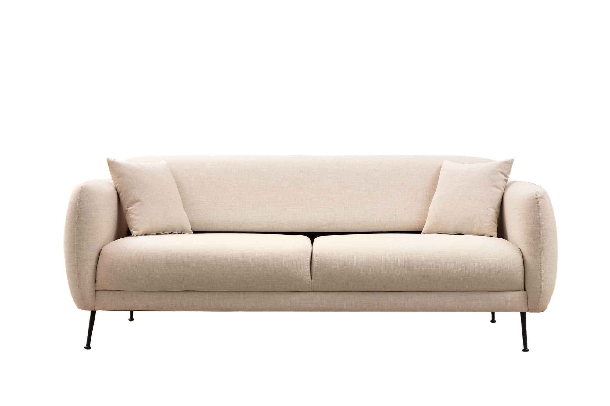 Canapea extensibila 3 locuri, Hanah Home, lemn fag si PAL, bej, 214x98x85 cm — imaginea 4