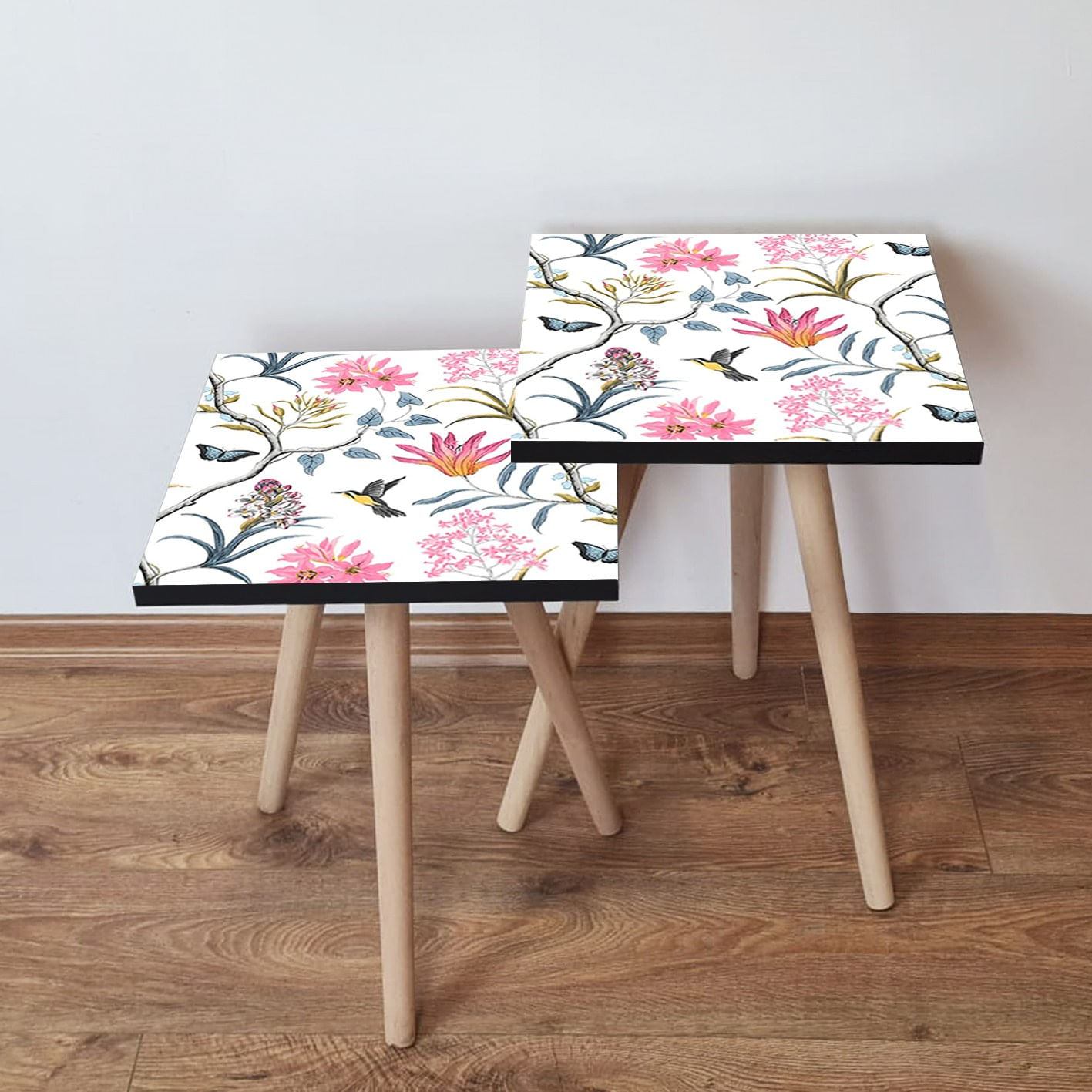 Set masute de cafea, Hanah Home, mdf, multicolor, 35x47x35 cm, 2 piese, 481LNA2439