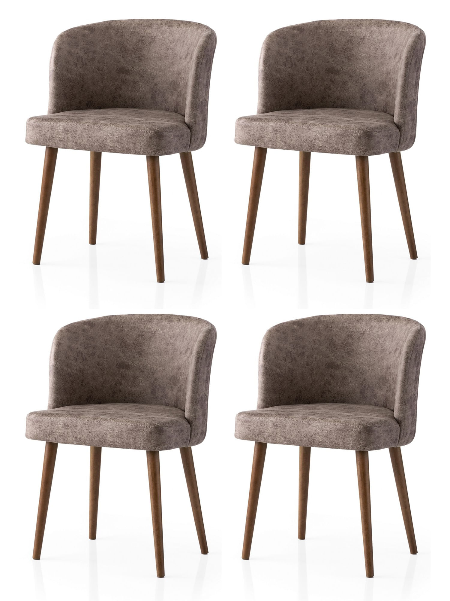 Set scaune, Hanah Home, fier, negru si mink, 57x57x81 cm, 4 piese — imaginea 4
