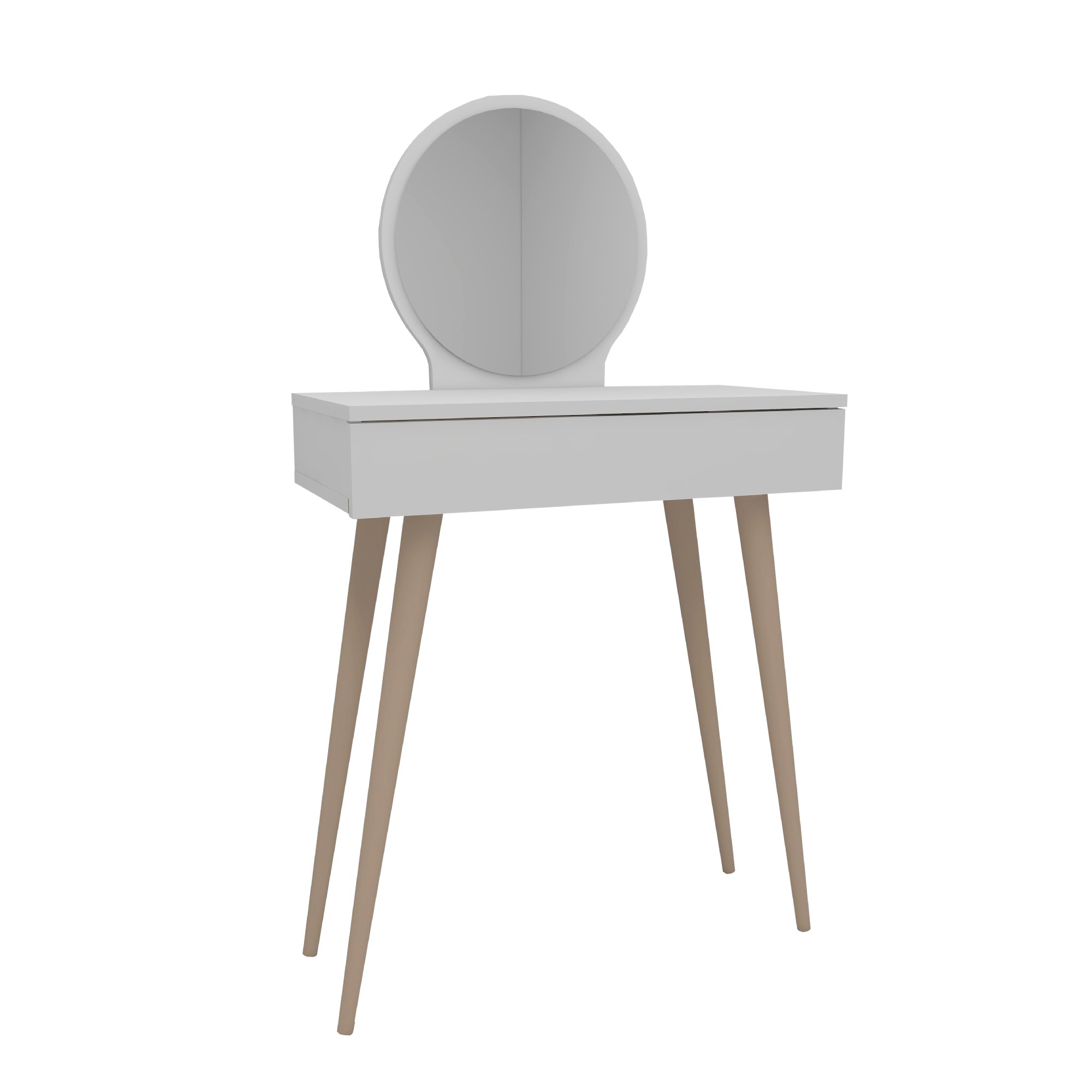 Masa de machiaj, Hanah Home, pal melaminat, alb, 129.2x72x35 cm — imaginea 3