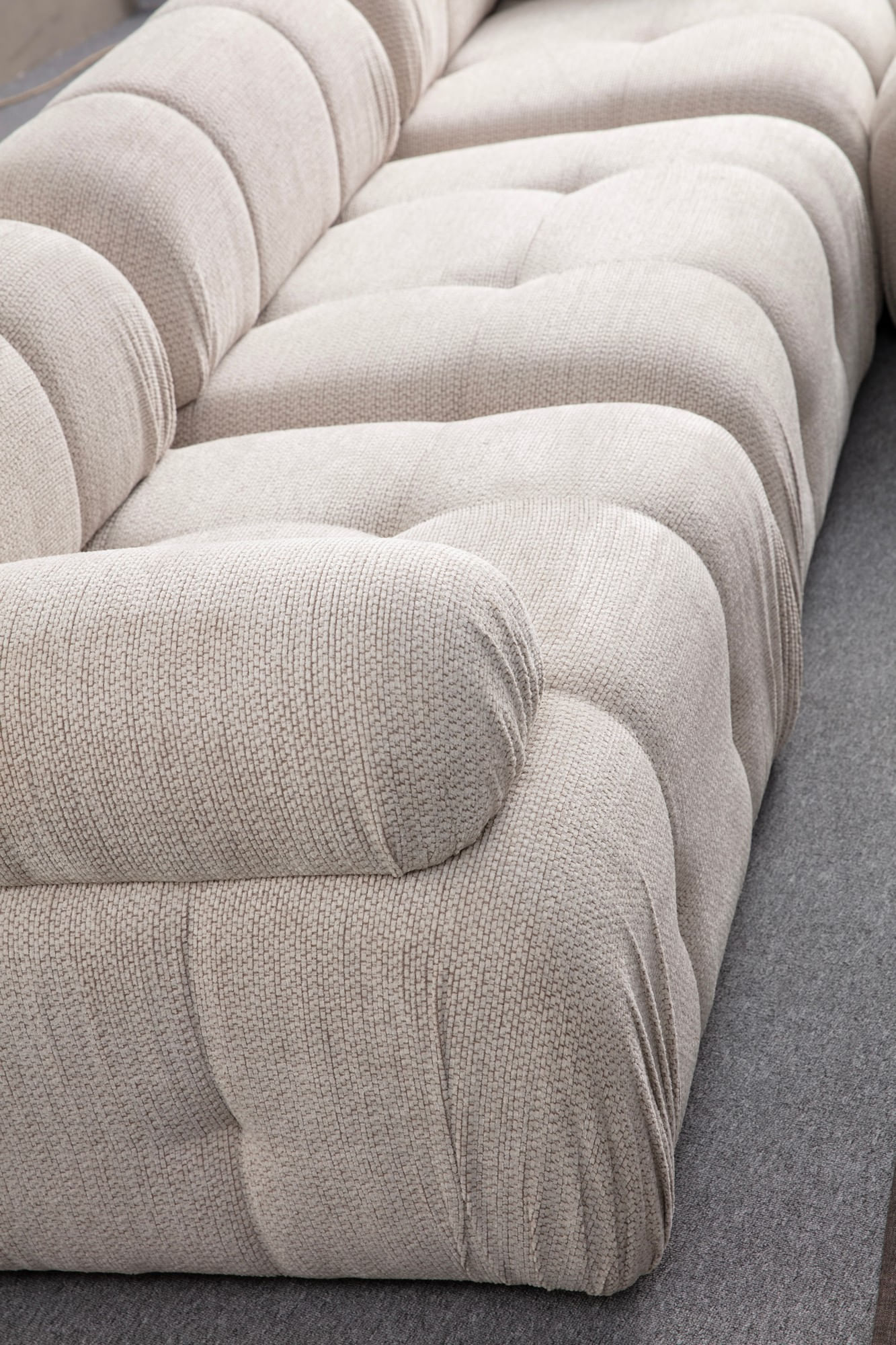 Canapea 3 locuri, Atelier Del Sofa, lemn fag si pal, crem, 290x95x75 cm — imaginea 2
