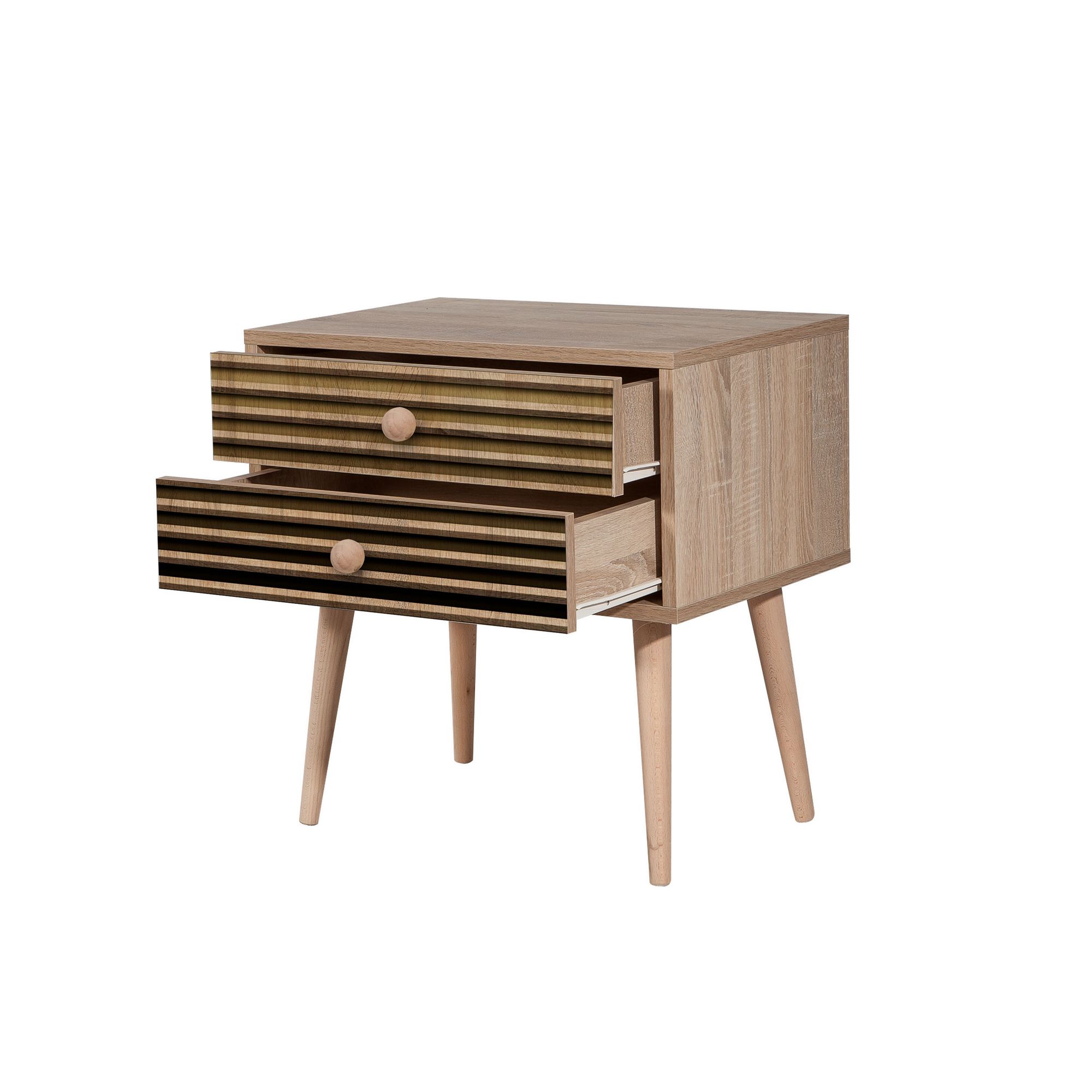 Noptiera, Hanah Home, pal melaminat, stejar sonoma, 60x40x61 cm, 869VEL3511