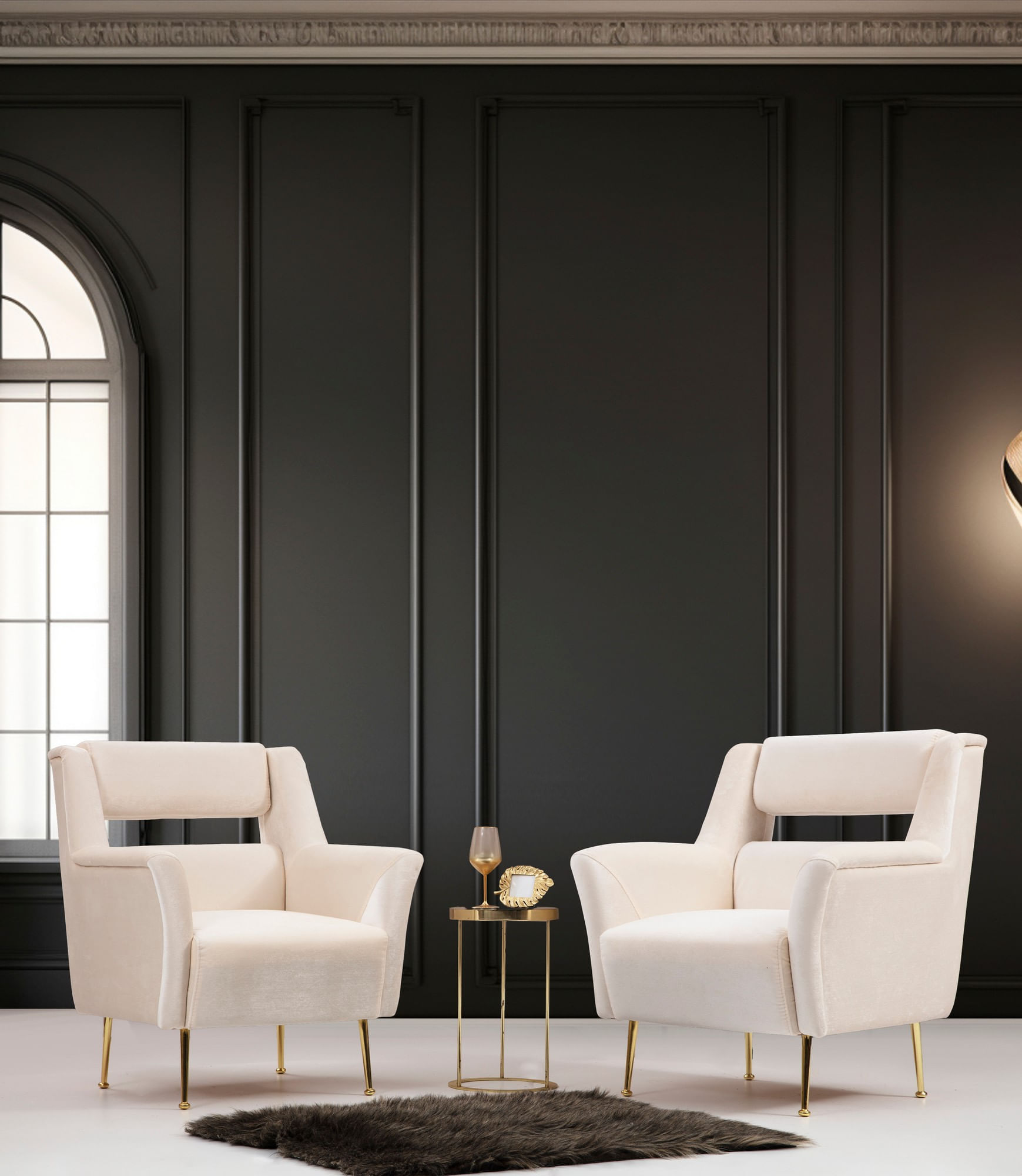 Fotoliu, Hanah Home, poliester, crem, 79x93x76 cm — imaginea 2