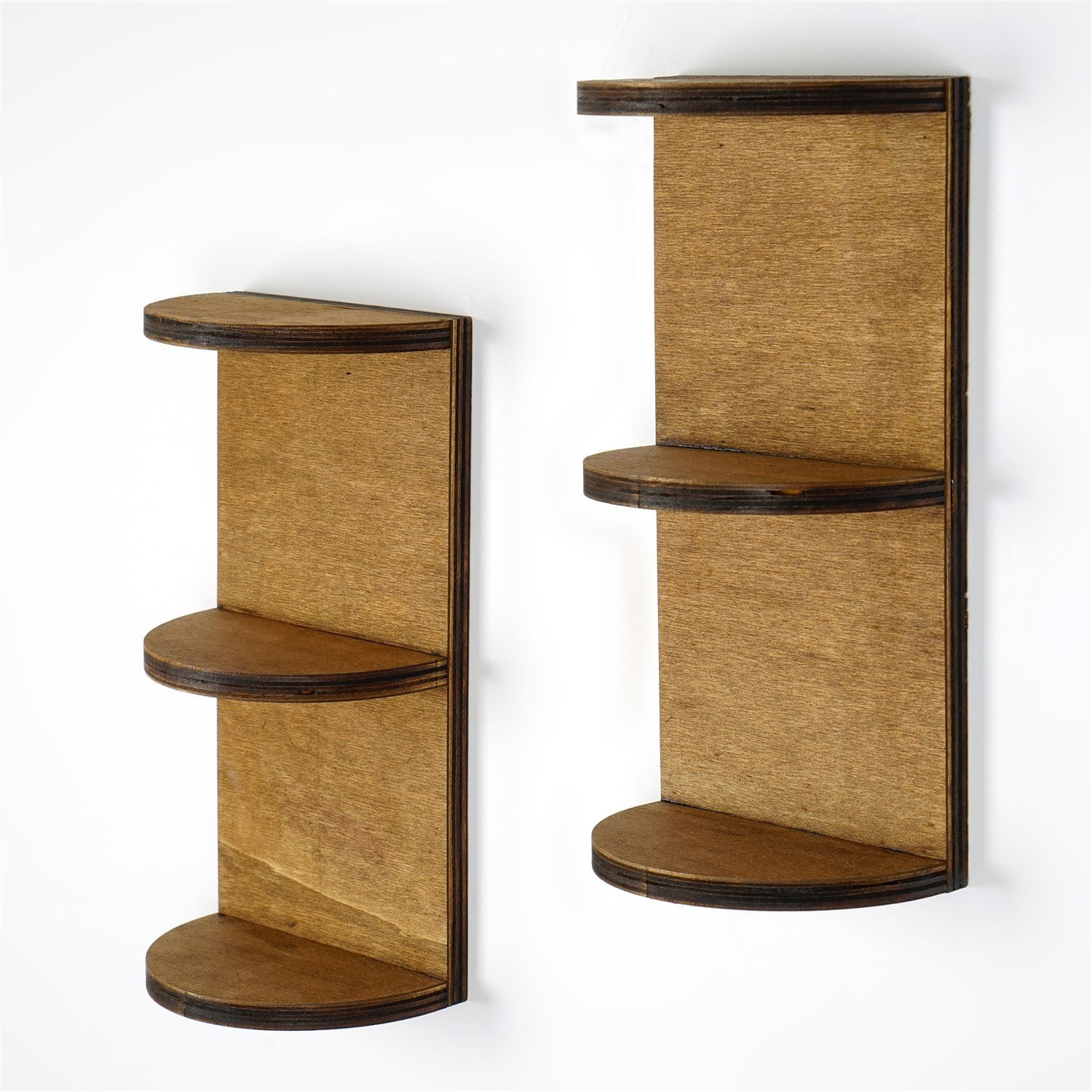 Raft de perete, Hanah Home, placaj, nuc, 30x15x9 cm — imaginea 3