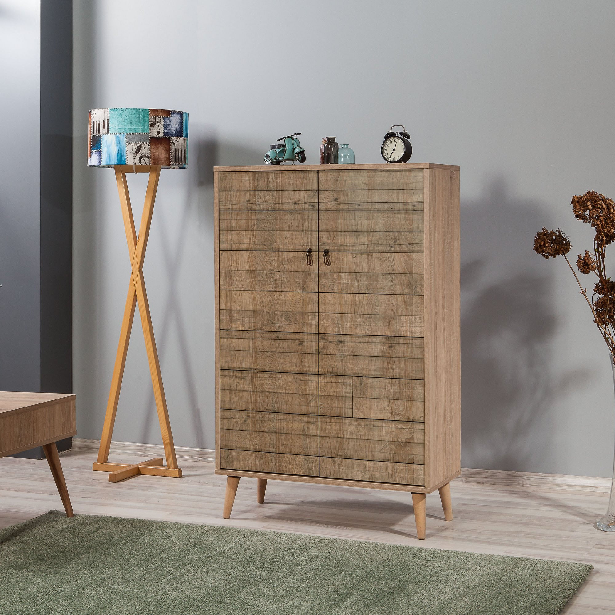 Dulap multifunctional, Hanah Home, pal melaminat, stejar sonoma, 80x36x127 cm, 863SPH3928 — imaginea 7