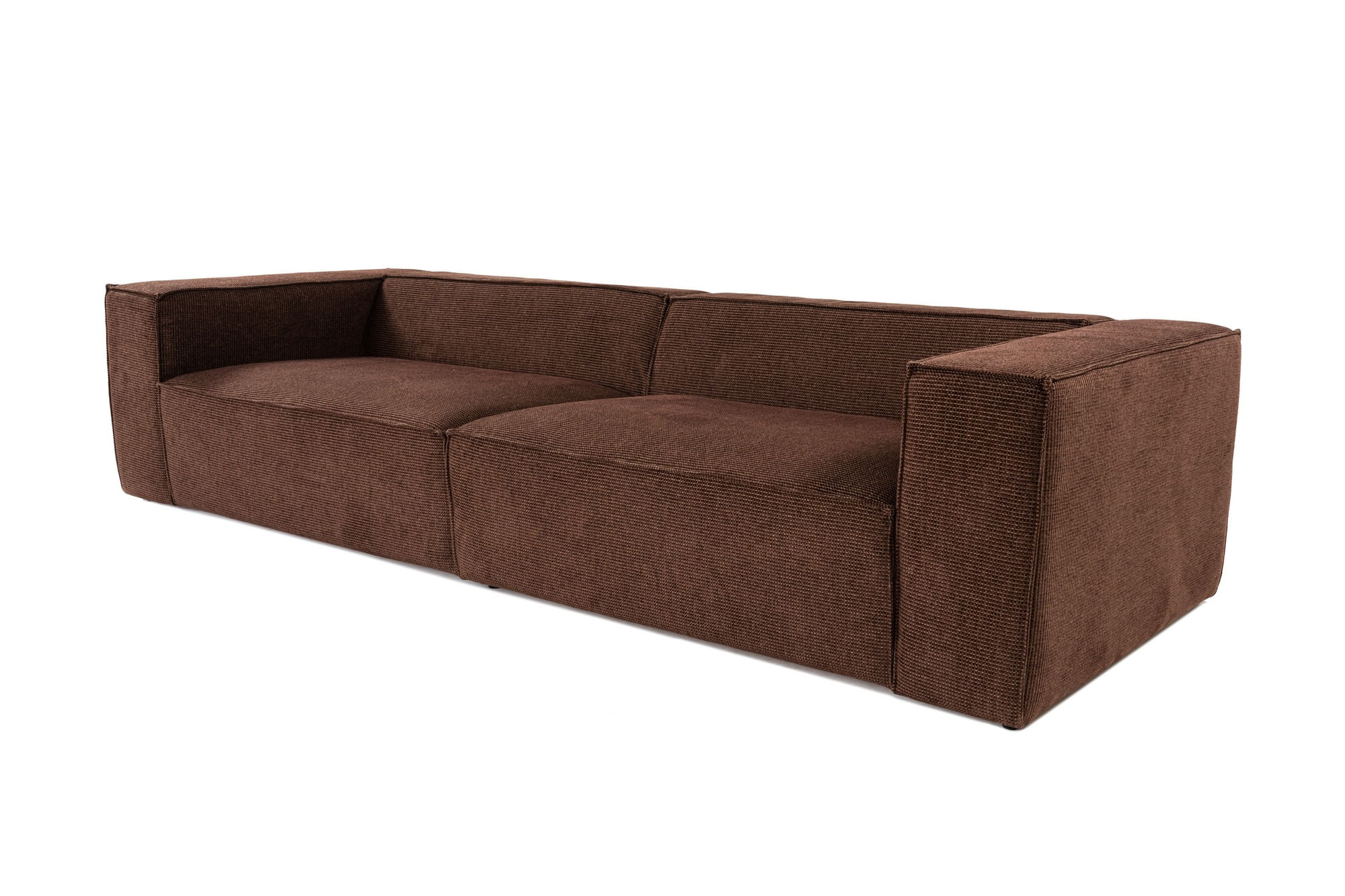 Canapea 4 locuri, Hanah Home, cadru lemn de carpen, tapiterie in, maro, 150x108x65 cm — imaginea 2