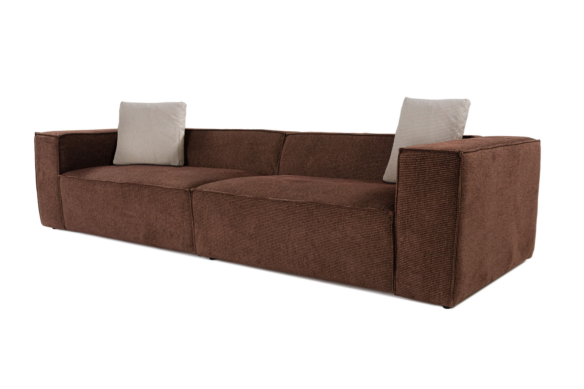 Canapea 4 locuri, Hanah Home, cadru lemn de carpen, tapiterie in, maro, 150x108x65 cm — imaginea 9