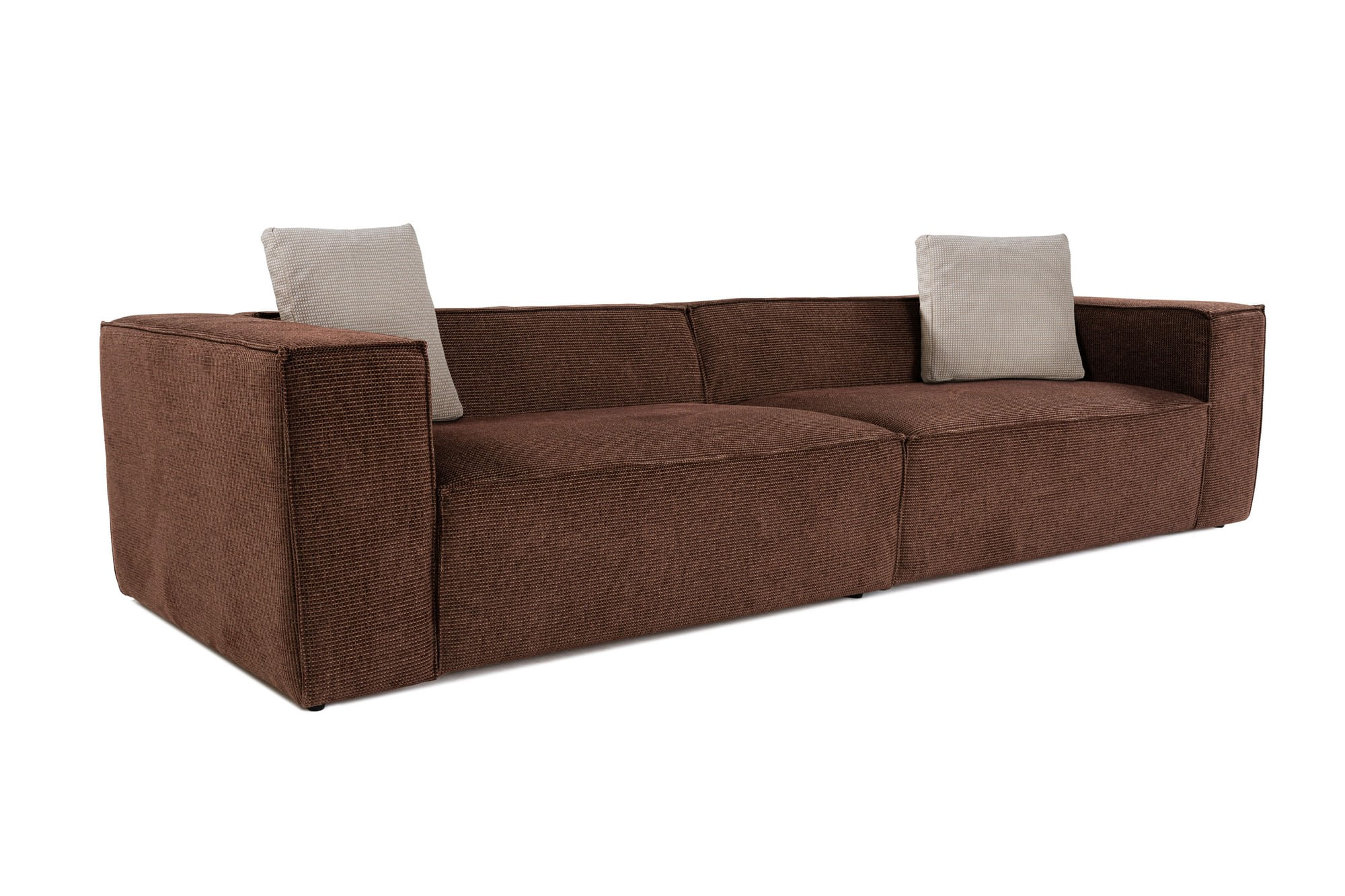 Canapea 4 locuri, Hanah Home, cadru lemn de carpen, tapiterie in, maro, 150x108x65 cm — imaginea 12