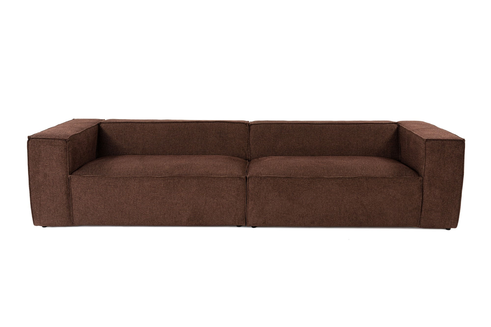 Canapea 4 locuri, Hanah Home, cadru lemn de carpen, tapiterie in, maro, 150x108x65 cm — imaginea 13
