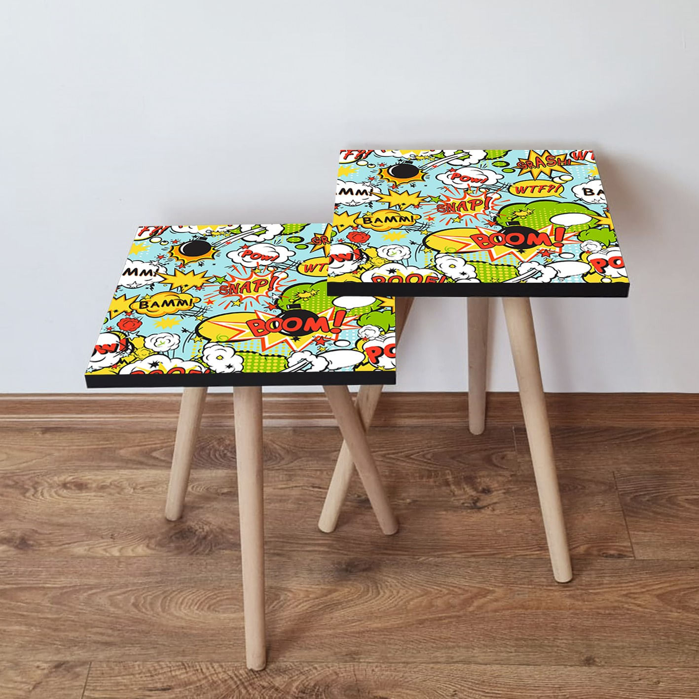 Set masute de cafea, Hanah Home, mdf, multicolor, 35x35x47 cm, 481LNA2701