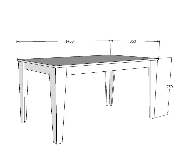 Masa de dining, Hanah Home, panou de particule melaminat, alb, 145x85x75 cm — imaginea 3