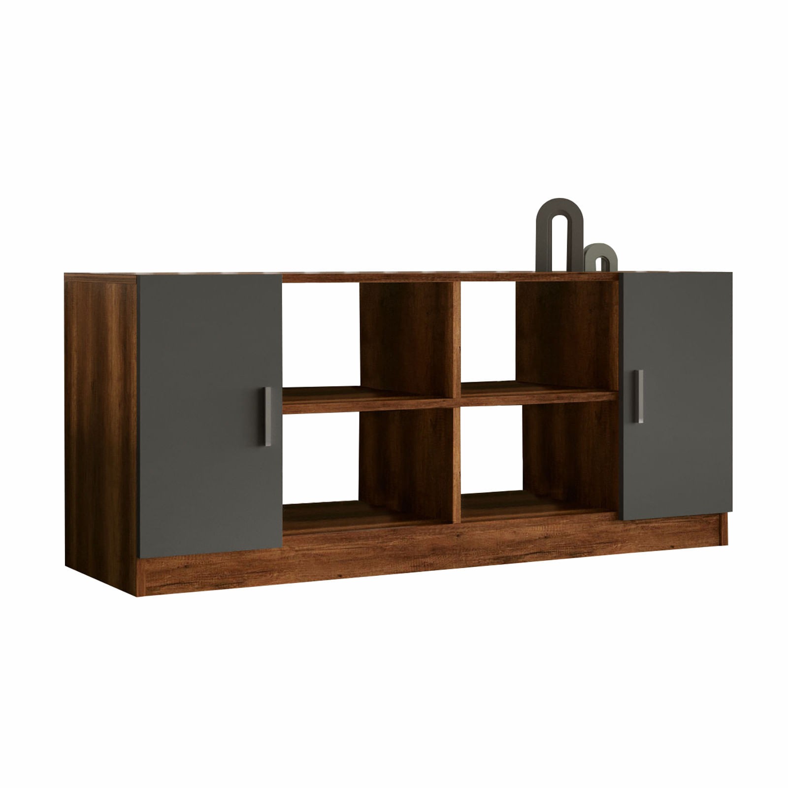Consola, Hanah Home, panou aglomerat cu melamina, nuc si antracit, 139.8x46.3x61.8 cm — imaginea 5