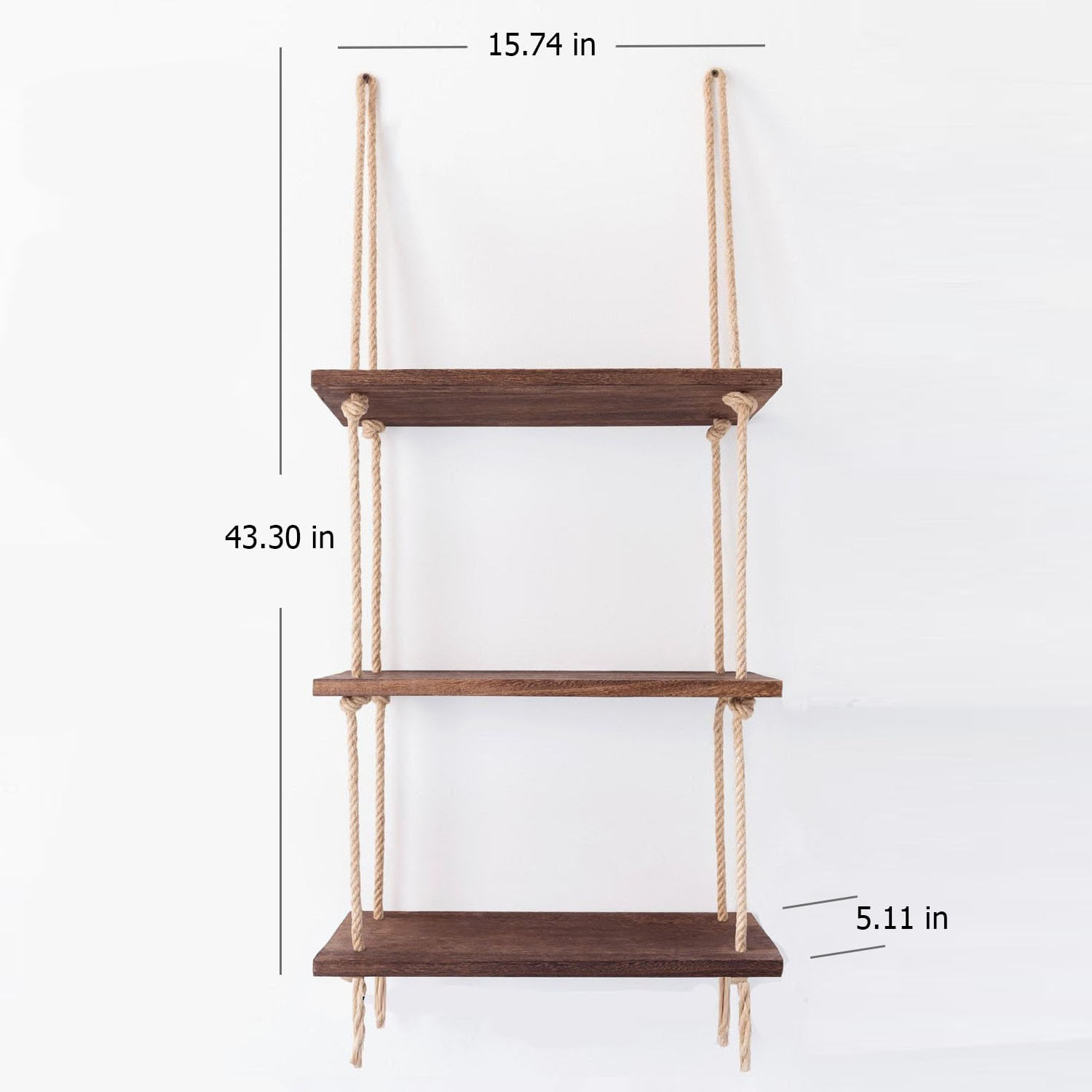 Raft de perete, Hanah Home, lemn de molid, nuc, 40x14x110 cm