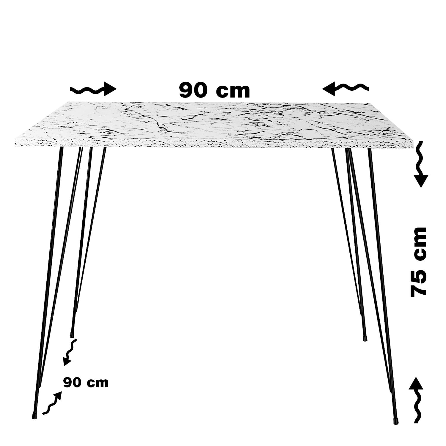 Masa, Hanah Home, pal melaminat, nuc, 90x90x75 cm — imaginea 4
