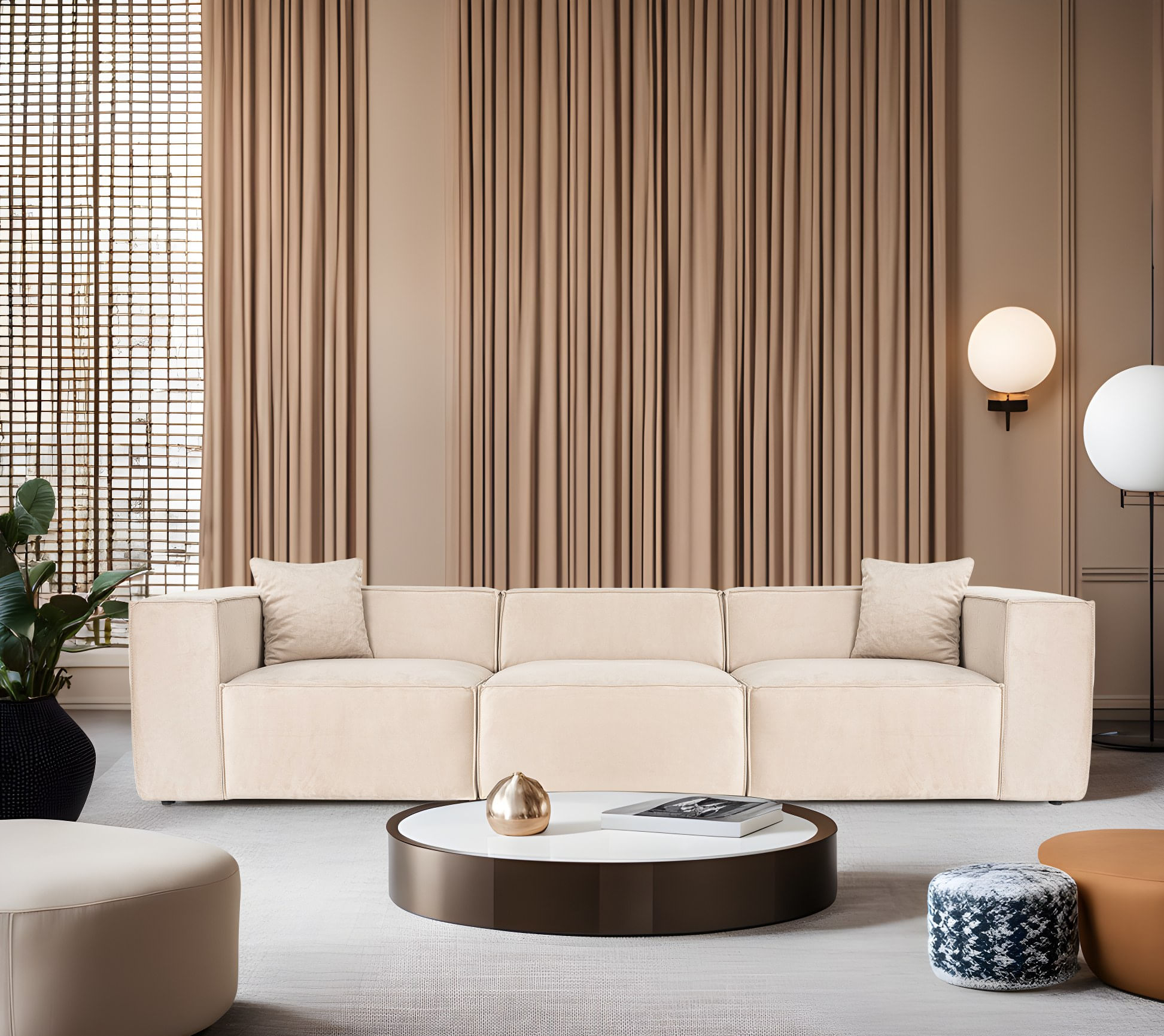 Canapea 3 locuri, Hanah Home, in, crem, 303x108x65 cm — imaginea 6