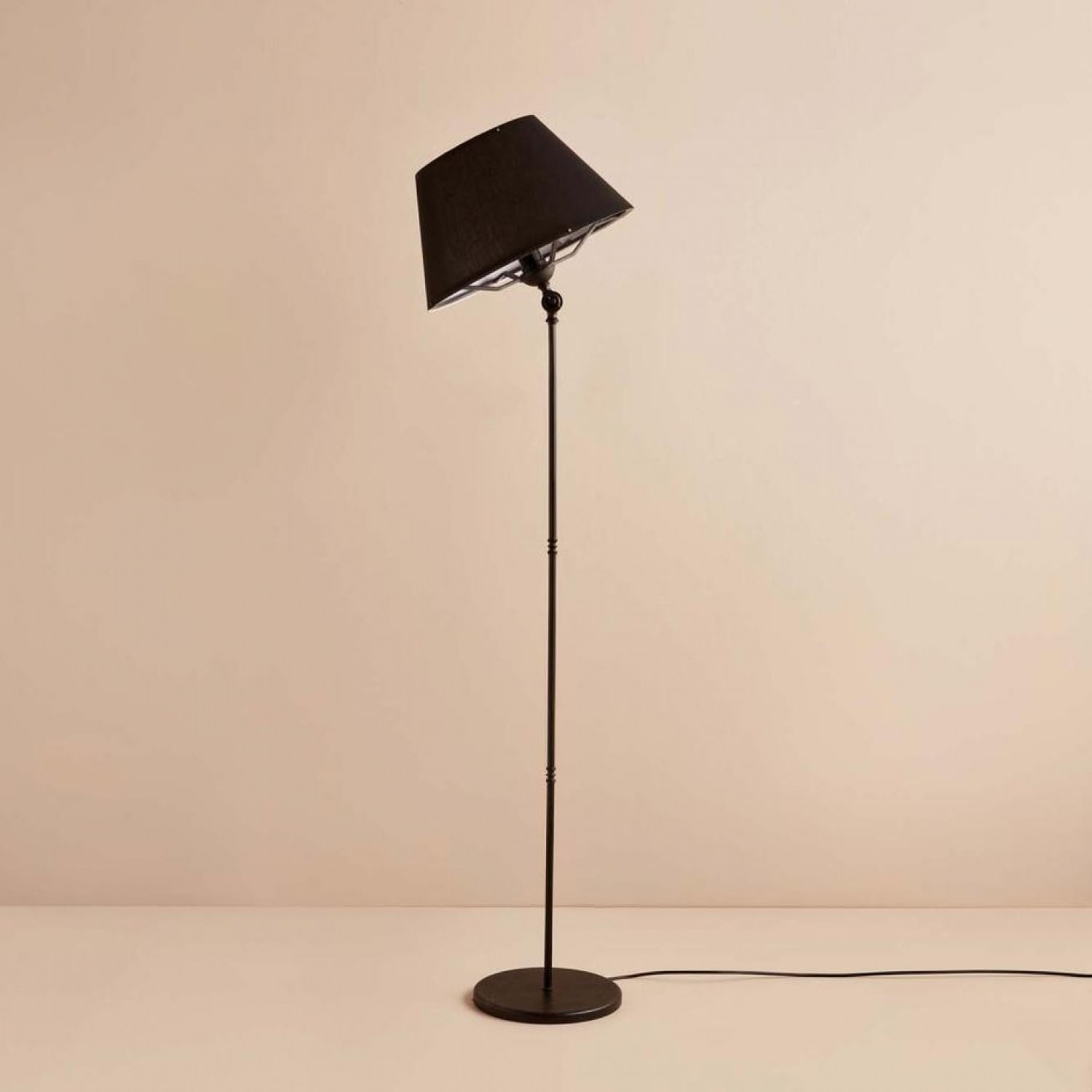Lampadar, Opviq, pvc si metal, negru, 38x20x150 cm