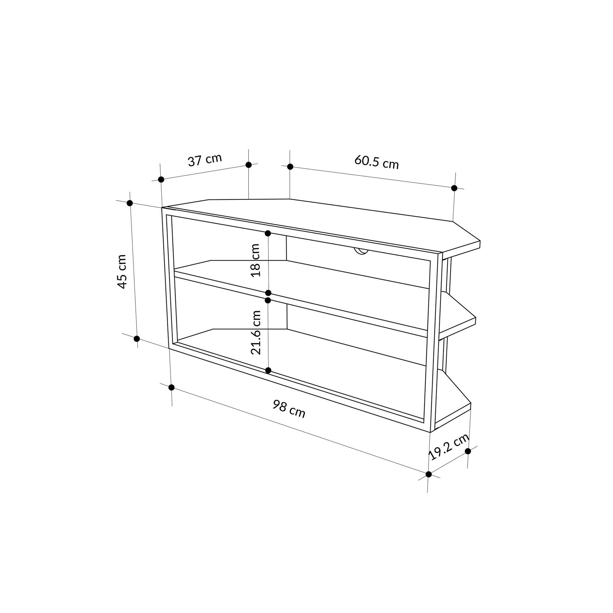 Suport tv, Hanah Home, panou de particule melaminat, gri retro, 98x37x45 cm — imaginea 2