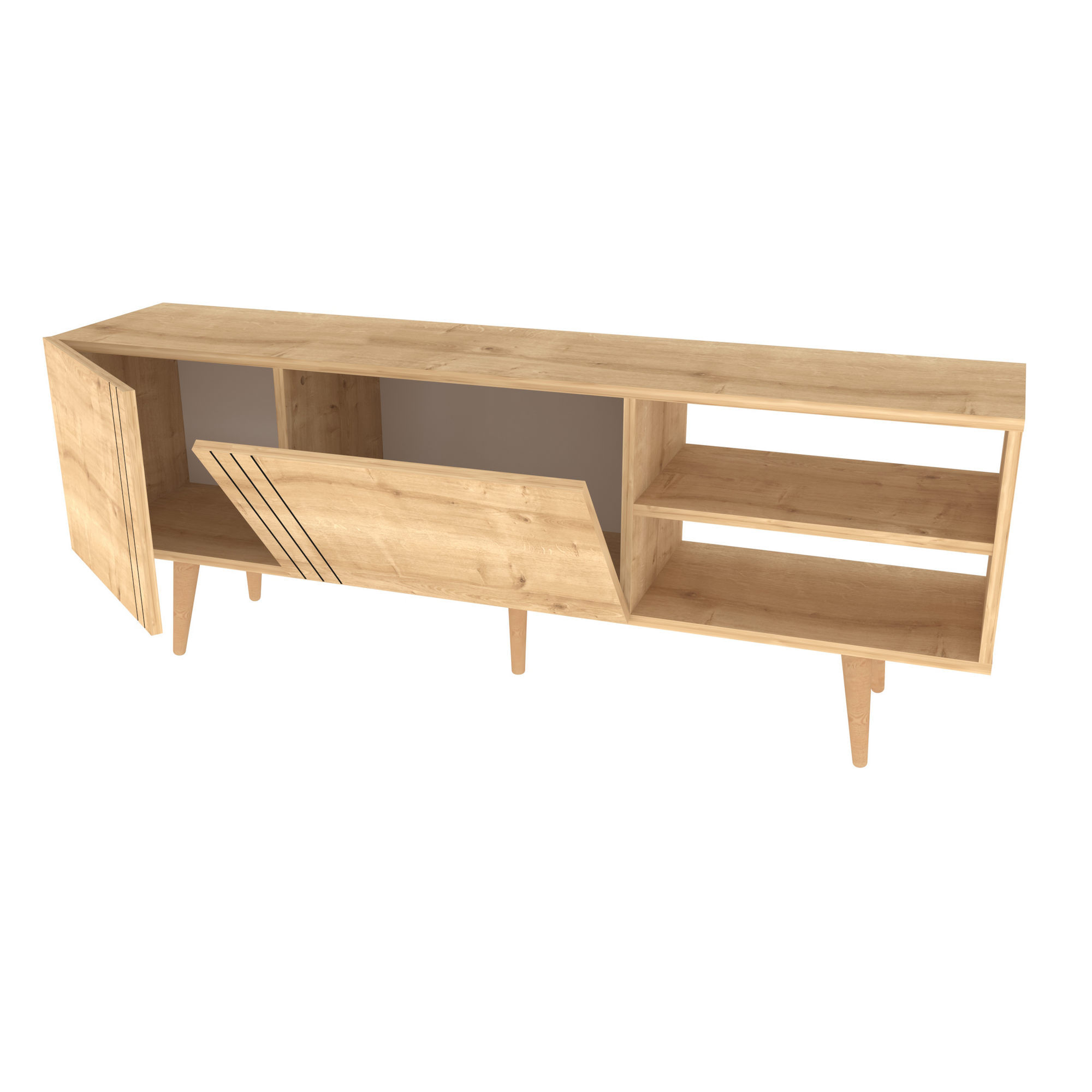 Comoda tv, Hanah Home, pal melaminat, safir, 160x35x38.6 cm — imaginea 2