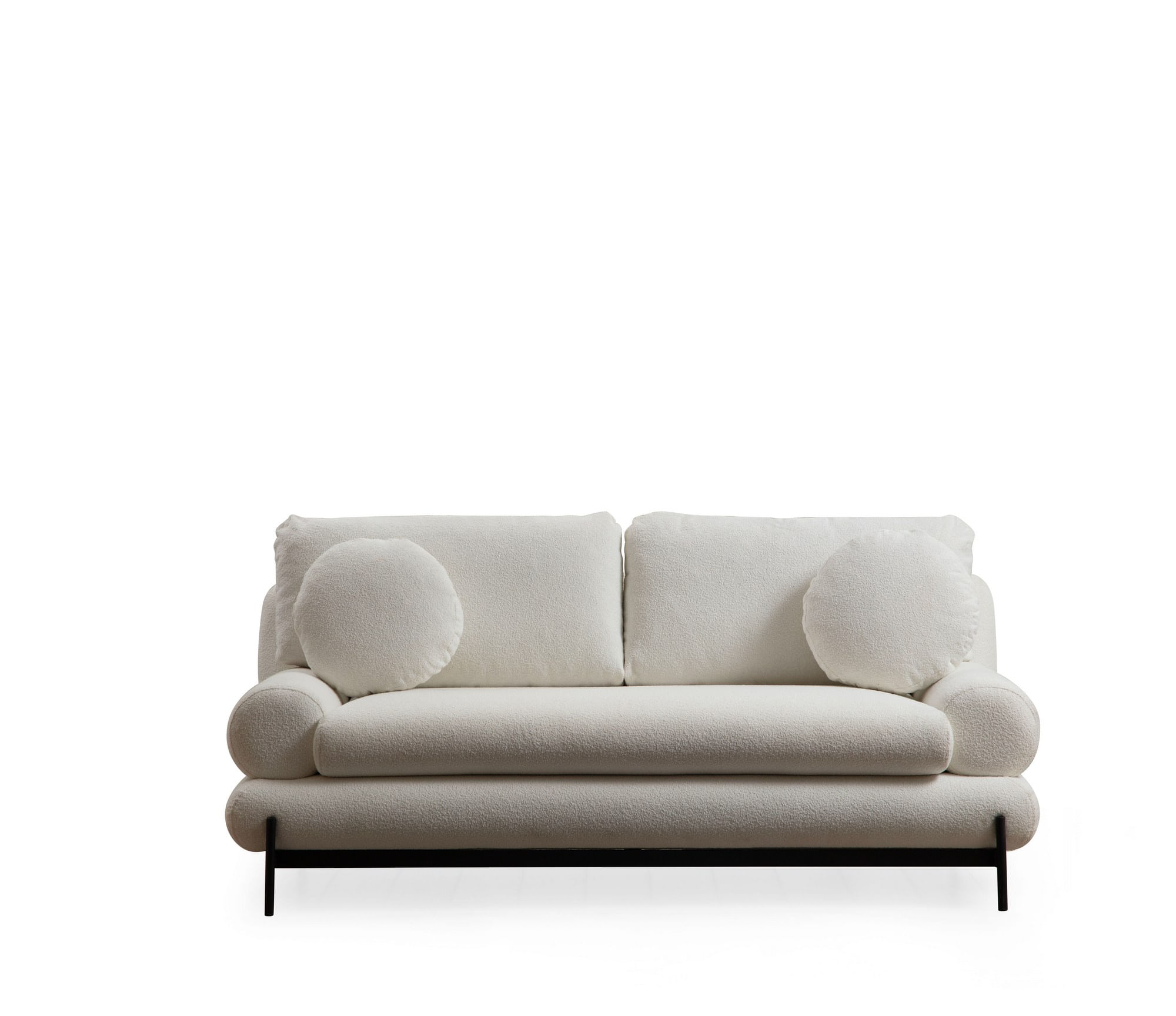 Canapea 2 locuri, Hanah Home, lemn fag si pal, alb, 188x85x92 cm — imaginea 3