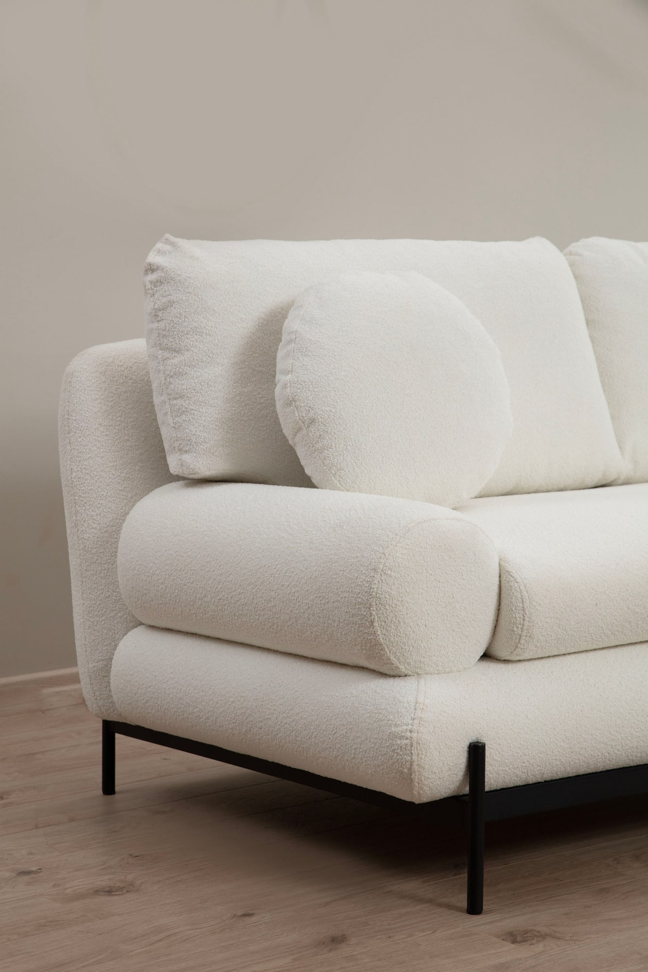 Canapea 2 locuri, Hanah Home, lemn fag si pal, alb, 188x85x92 cm — imaginea 5