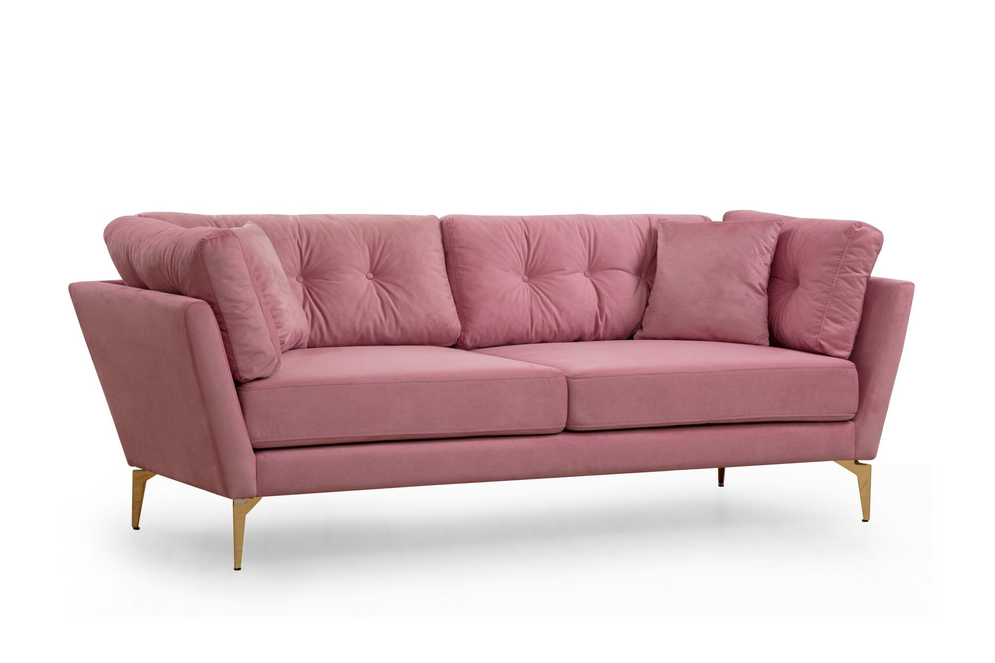 Canapea 3 locuri, Hanah Home, lemn fag si pal, trandafir prafuit, 214x90x84 cm — imaginea 4