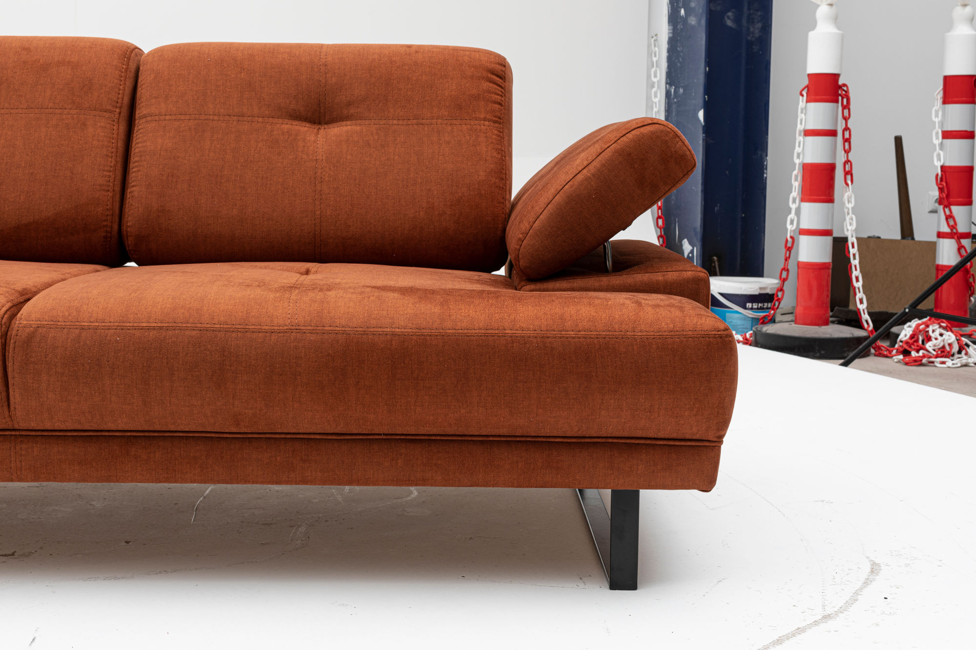 Canapea extensibila, Hanah Home, lemn fag, portocaliu, 199x99x83 cm — imaginea 9