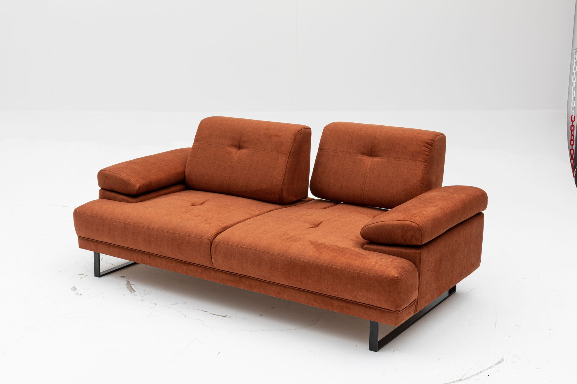 Canapea extensibila, Hanah Home, lemn fag, portocaliu, 199x99x83 cm — imaginea 12