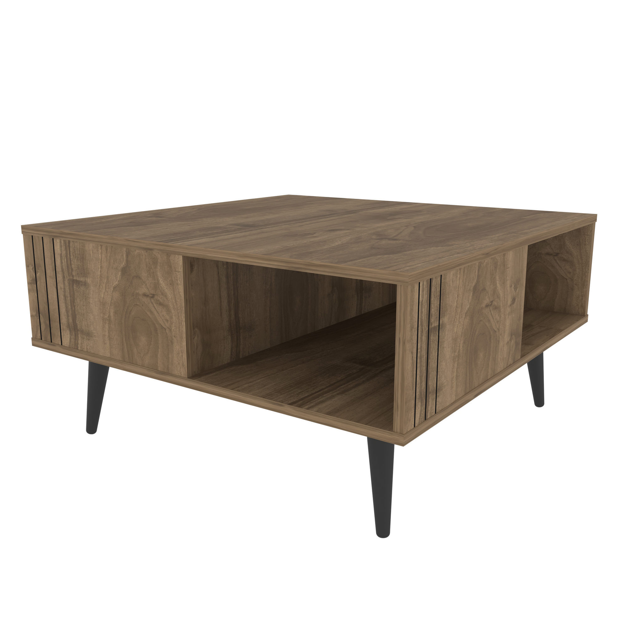 Masa de cafea, Hanah Home, pal melaminat, nuc, 89.6x89.6x46.5 cm — imaginea 4