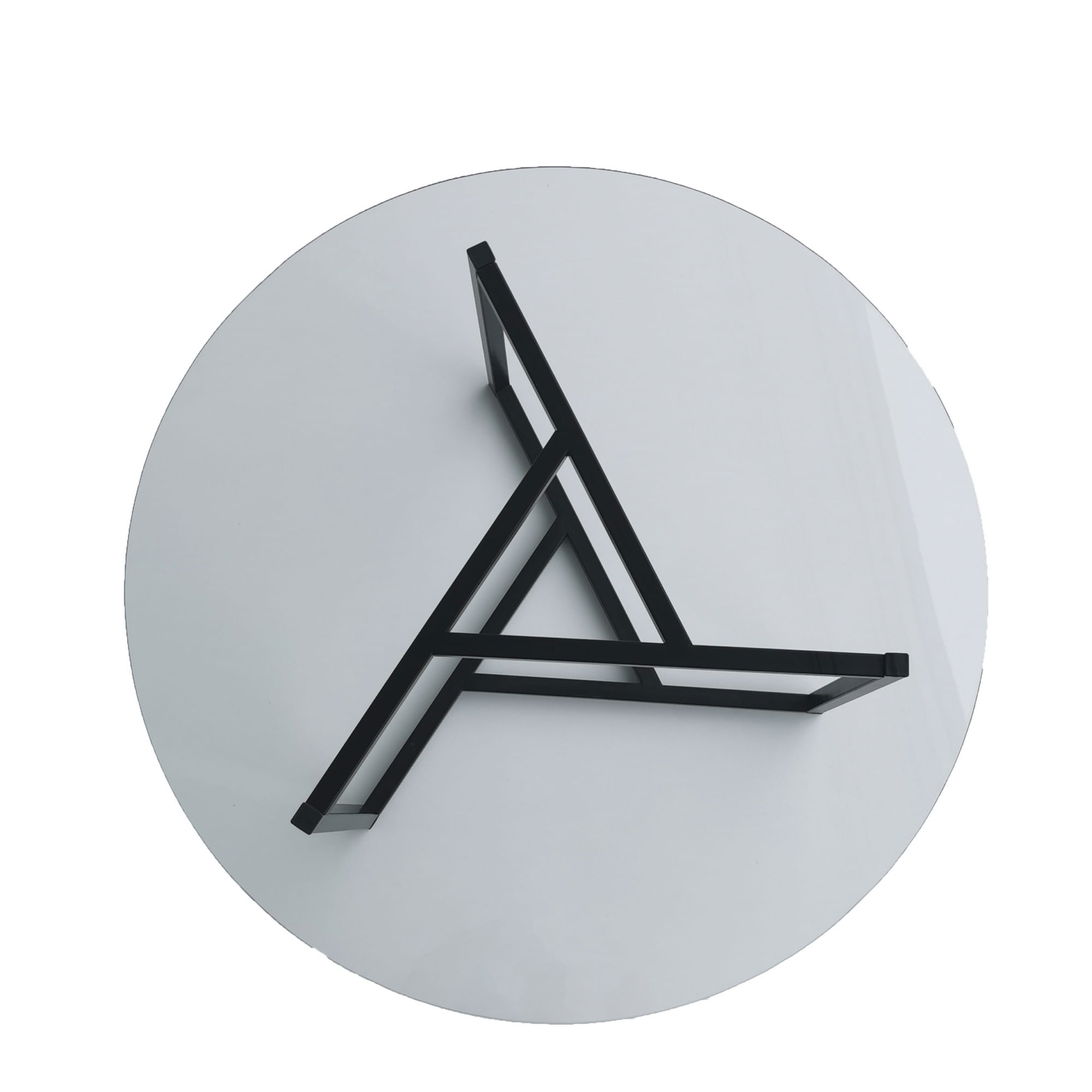 Masuta de cafea, Hanah Home, metal si sticla securizata, transparent si negru, 75x75x42 cm — imaginea 2