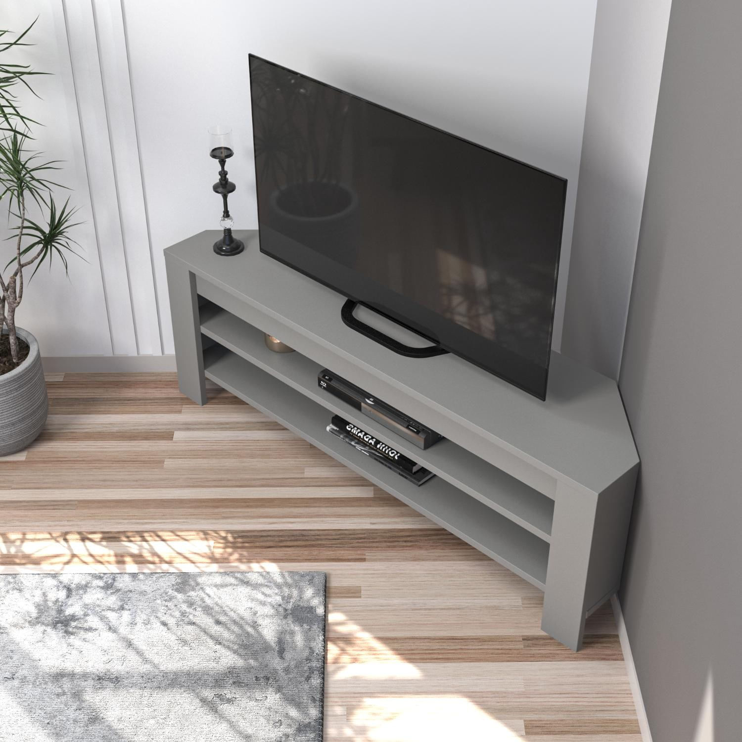Comoda tv, Hanah Home, pal melaminat, gri, 120x40x30 cm — imaginea 5