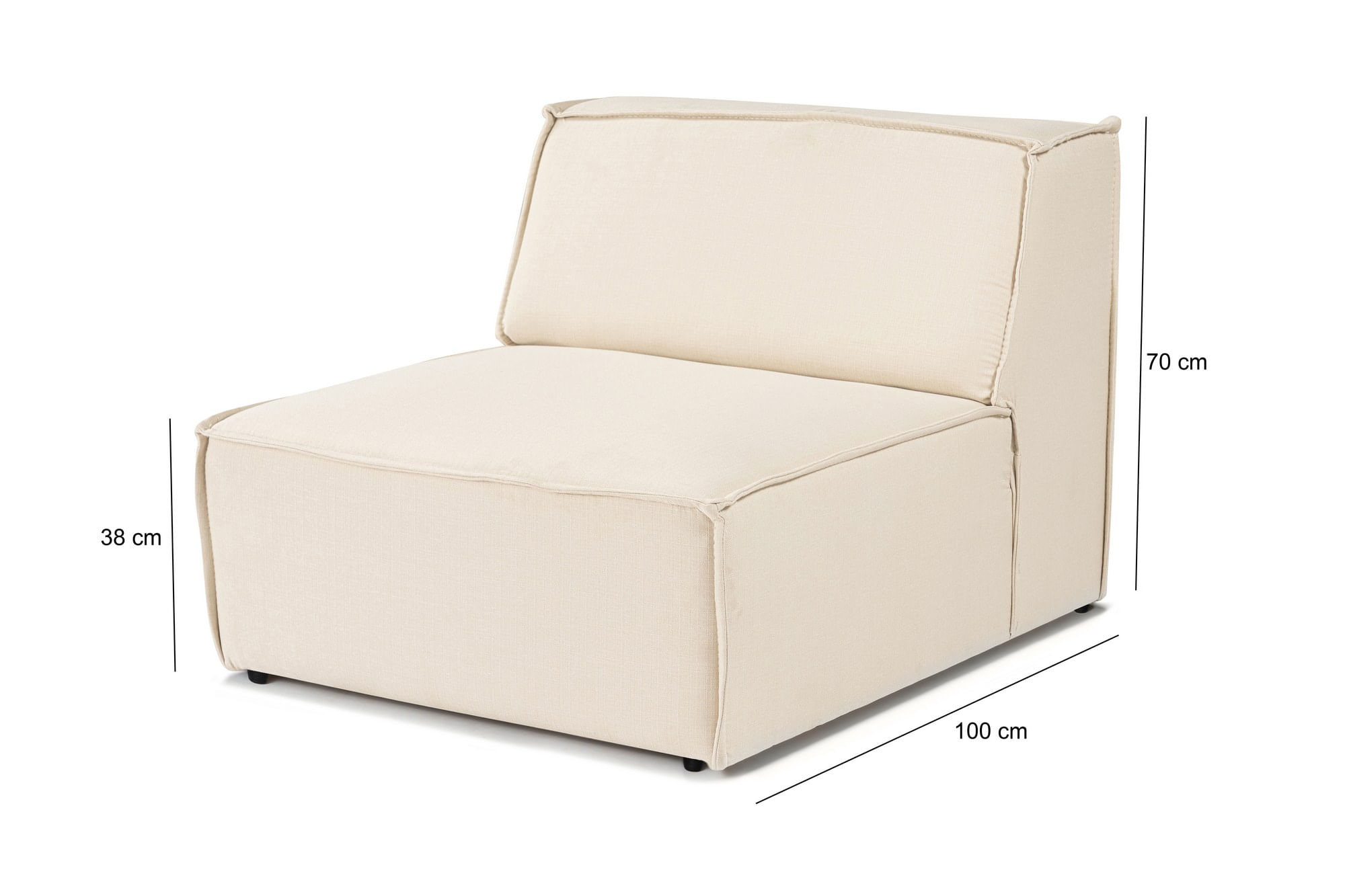 Canapea 1 loc, Atelier Del Sofa, in, crem, 100x100x70 cm — imaginea 5