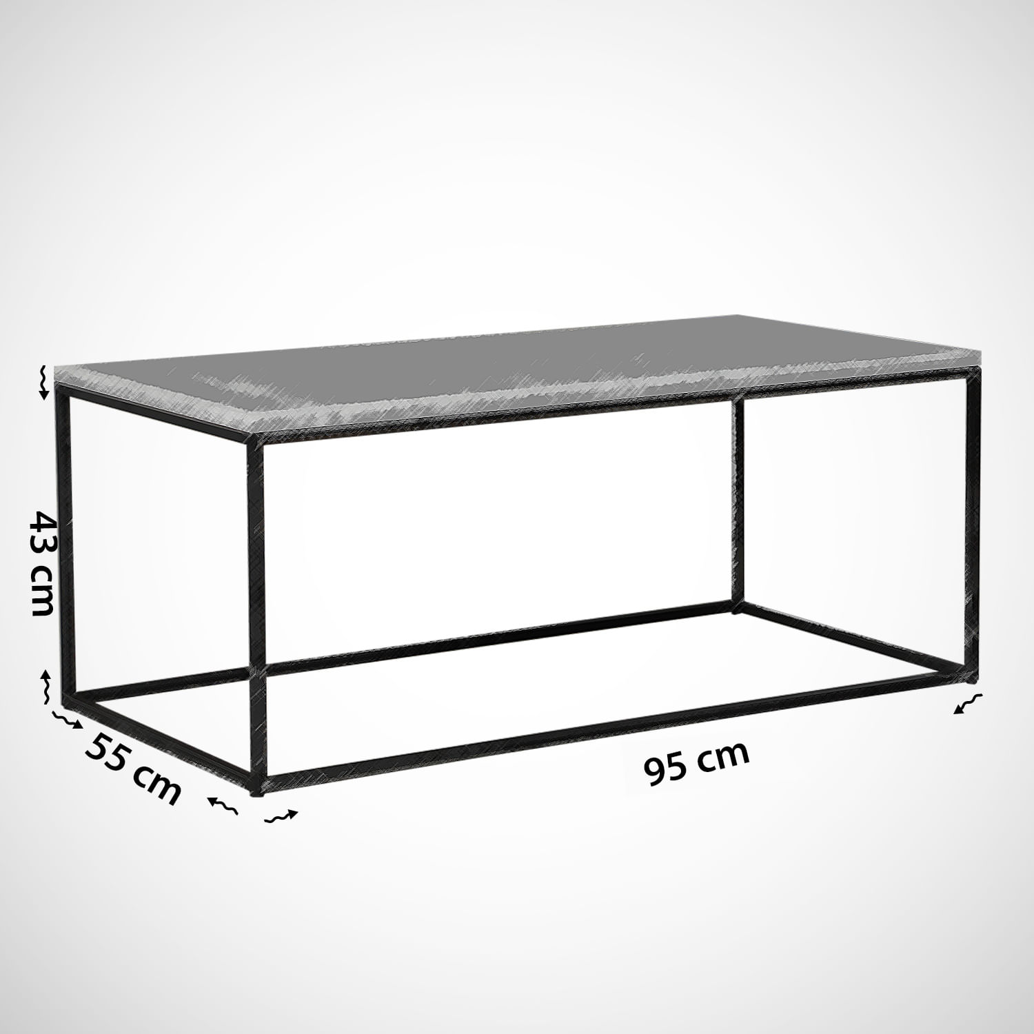Masuta de cafea, Hanah Home, pal melaminat, nuc, 95x55x43 cm, 801CMY2858 — imaginea 2