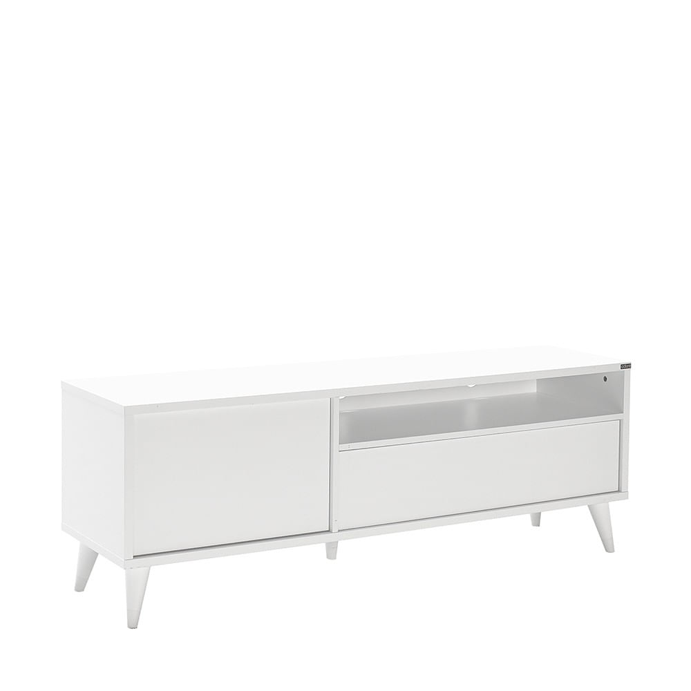 Comoda tv, Hanah Home, pal melaminat, alb, 150x40x53 cm