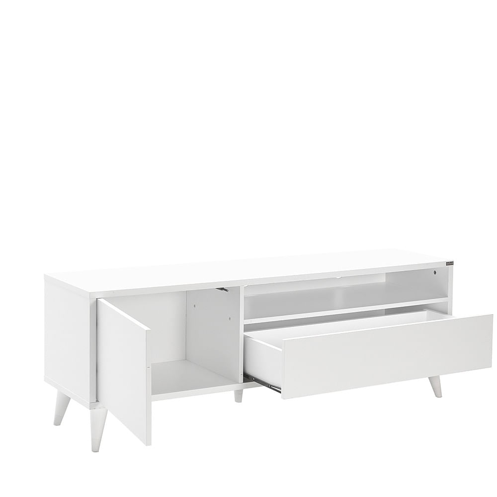 Comoda tv, Hanah Home, pal melaminat, alb, 150x40x53 cm — imaginea 8