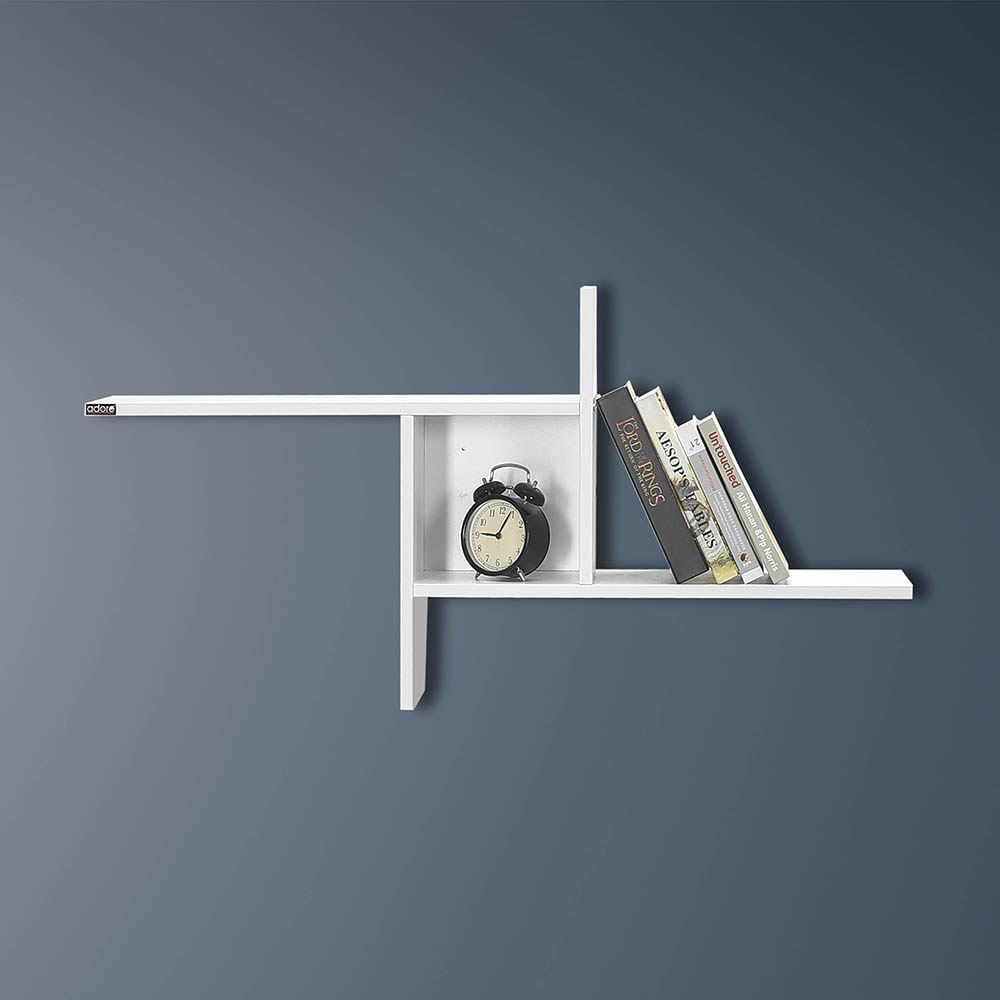 Raft de perete, Hanah Home, pal melaminat, alb diamant, 100x50x18 cm — imaginea 5