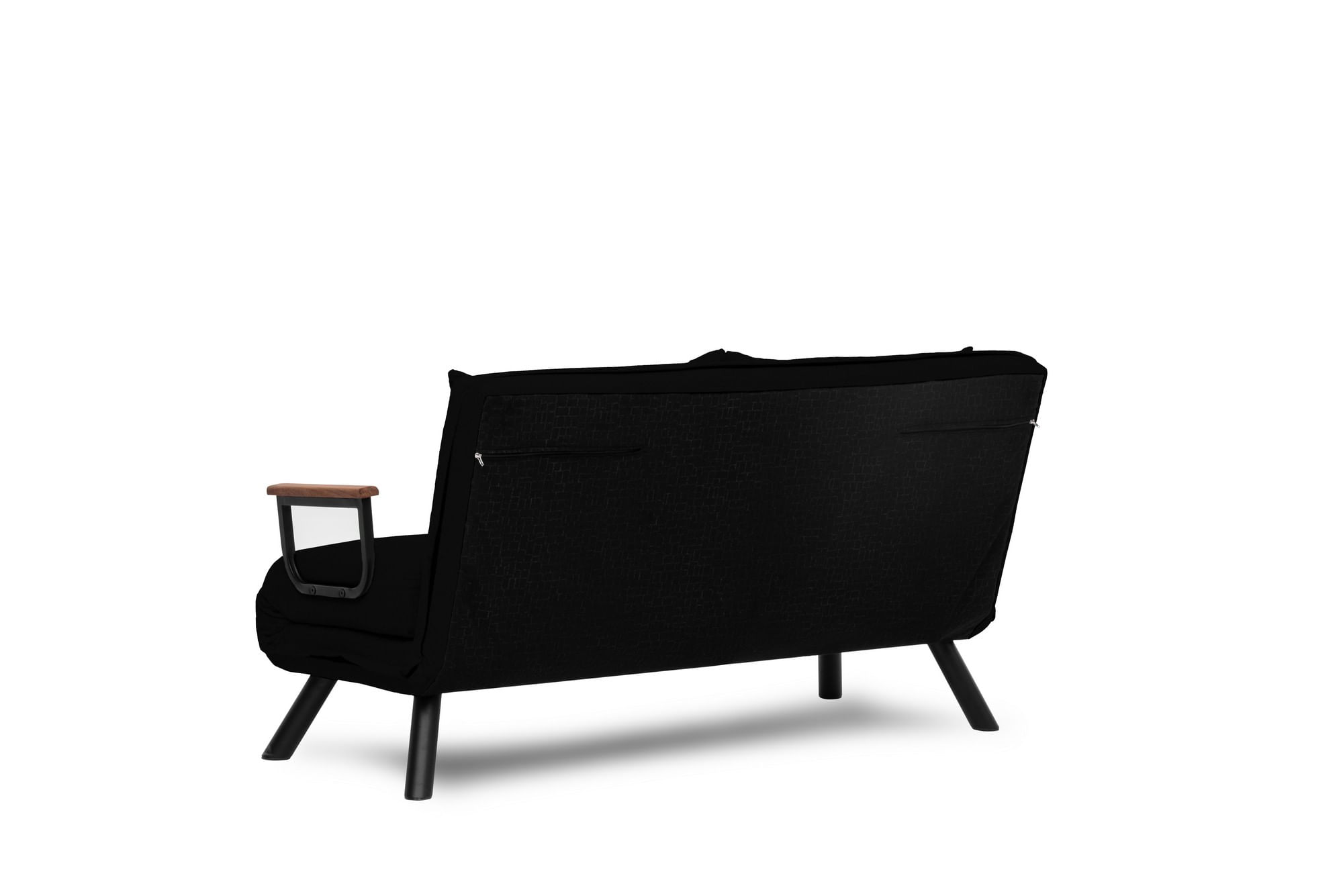 Canapea extensibila, Hanah Home, metal si poliester, negru, 175x133 cm — imaginea 3