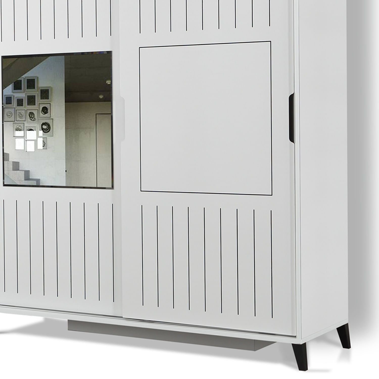 Sifonier, Hanah Home, pal melaminat, alb, 190x60x216 cm — imaginea 7