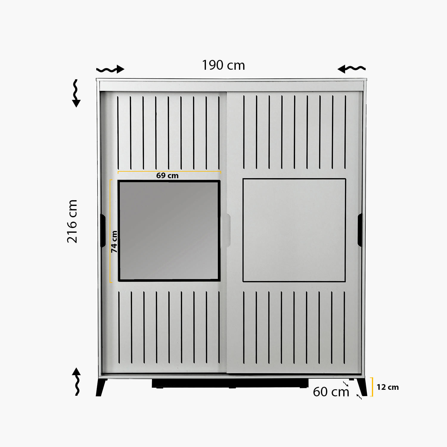 Sifonier, Hanah Home, pal melaminat, alb, 190x60x216 cm — imaginea 8