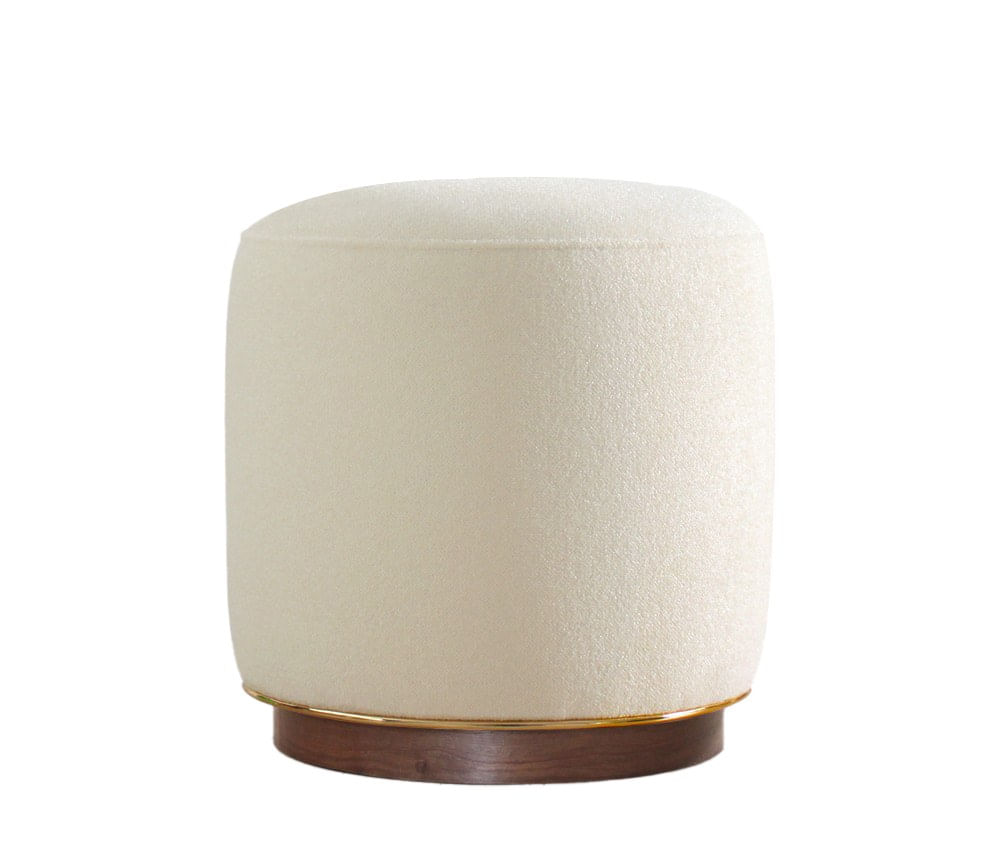 Taburet, Hanah Home, bumbac, crem, 45x45x47 cm